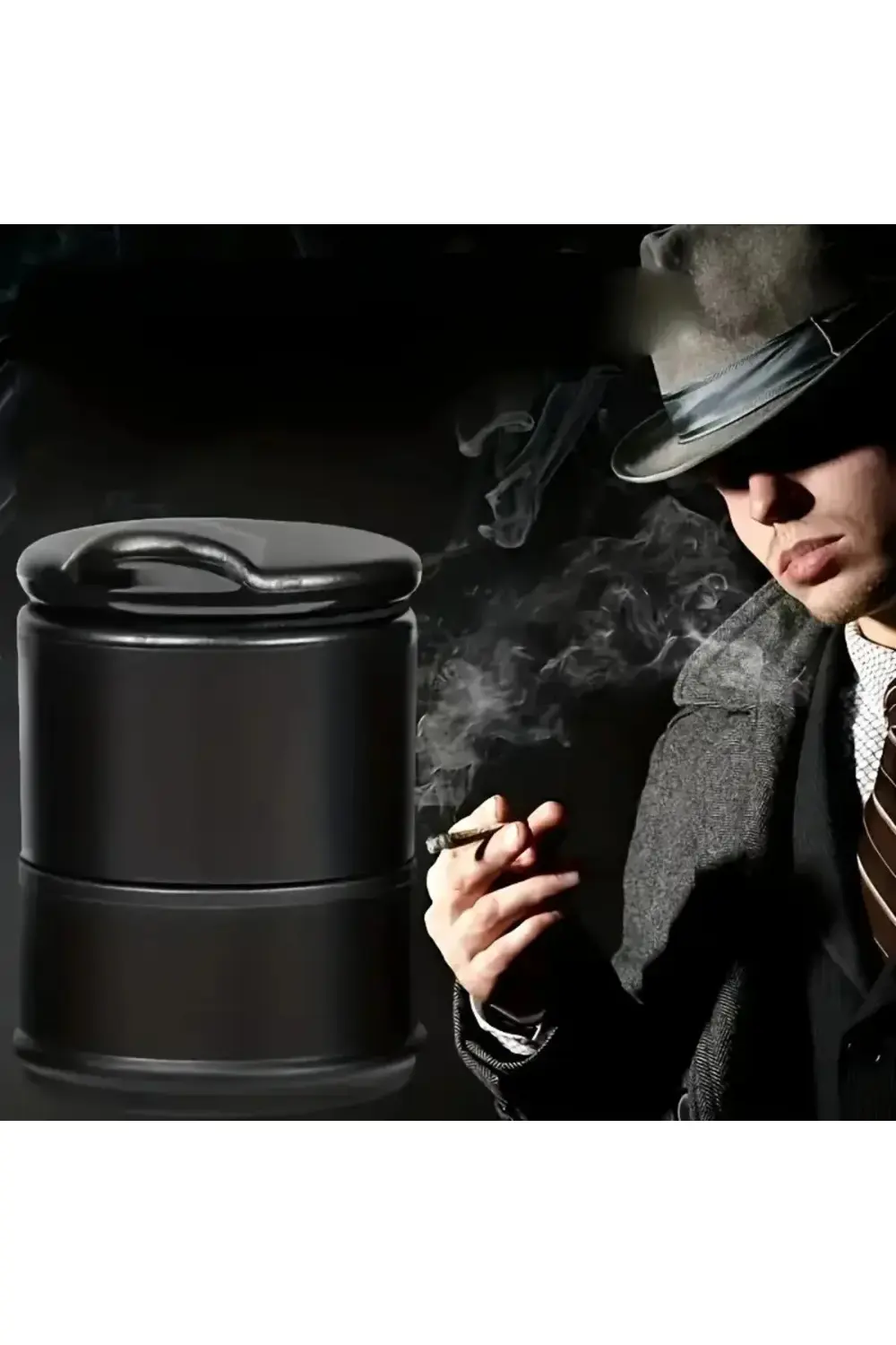 Taşınabilir Oto Araç Içi Mavi Led Işıklı Araba Kül Tablası Oto Kü