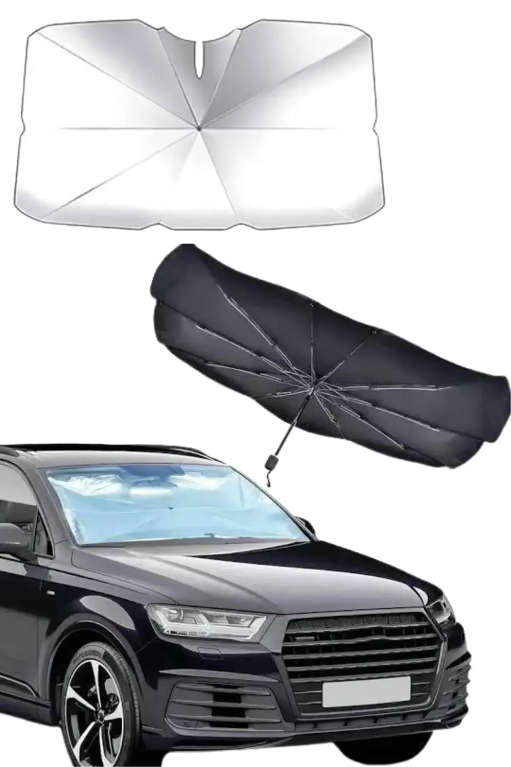 Taşınabilir Oto Cam Güneşliği Katlanabilir Tüm Araçlara Uyumlu Gü