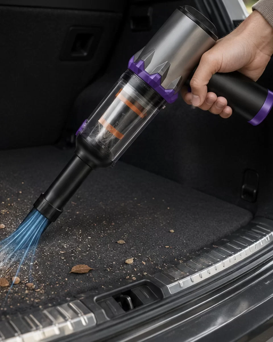 Taşınabilir Oto Süpürge 220W Turbo - Kablosuz Metal HEPA Filtreli Güçlü Emişli Araç Süpürgesi