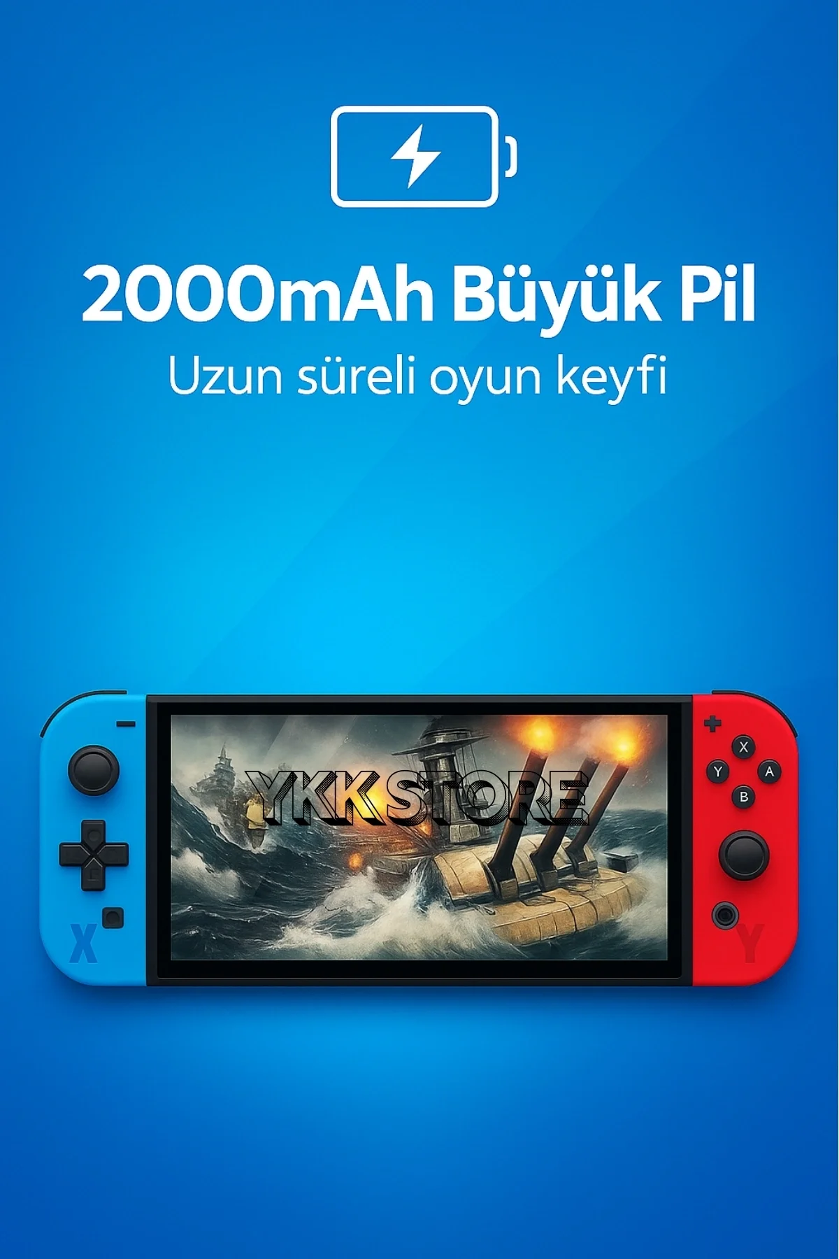Taşınabilir oyun konsolu 7 inç IPS HD ekran 10000 oyun 2000mAh pil Bluetooth çok renkli