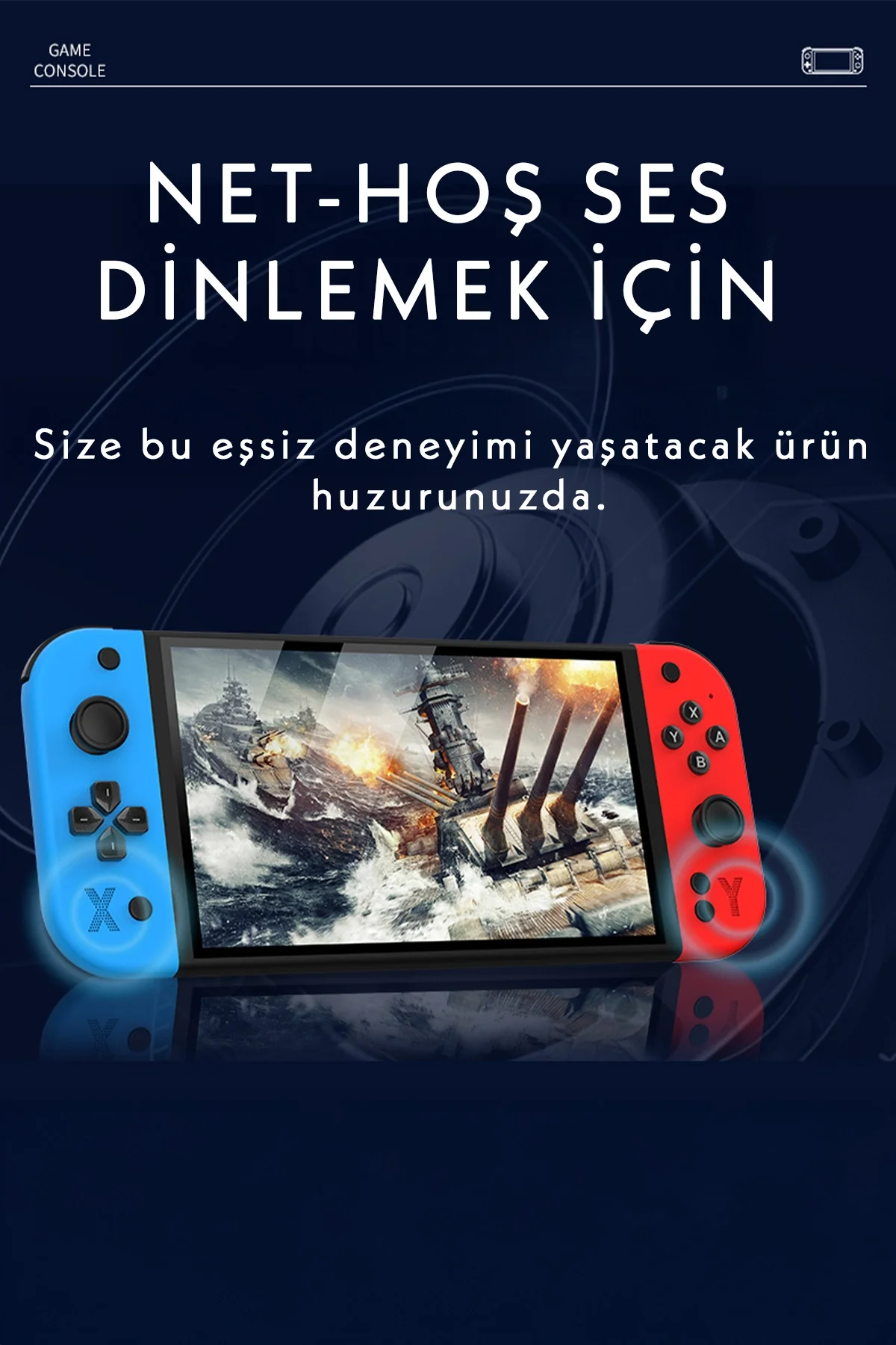 Taşınabilir oyun konsolu 7 inç HD ekran 2000 mAh batarya 10.000+ oyun çok renkli