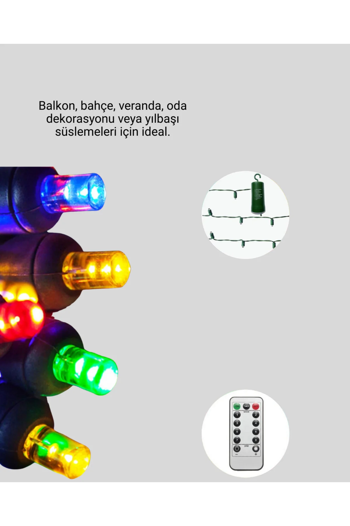 Taşınabilir Pil İle Çalışan LED Işık – 2x2 Metre Perde Modeli