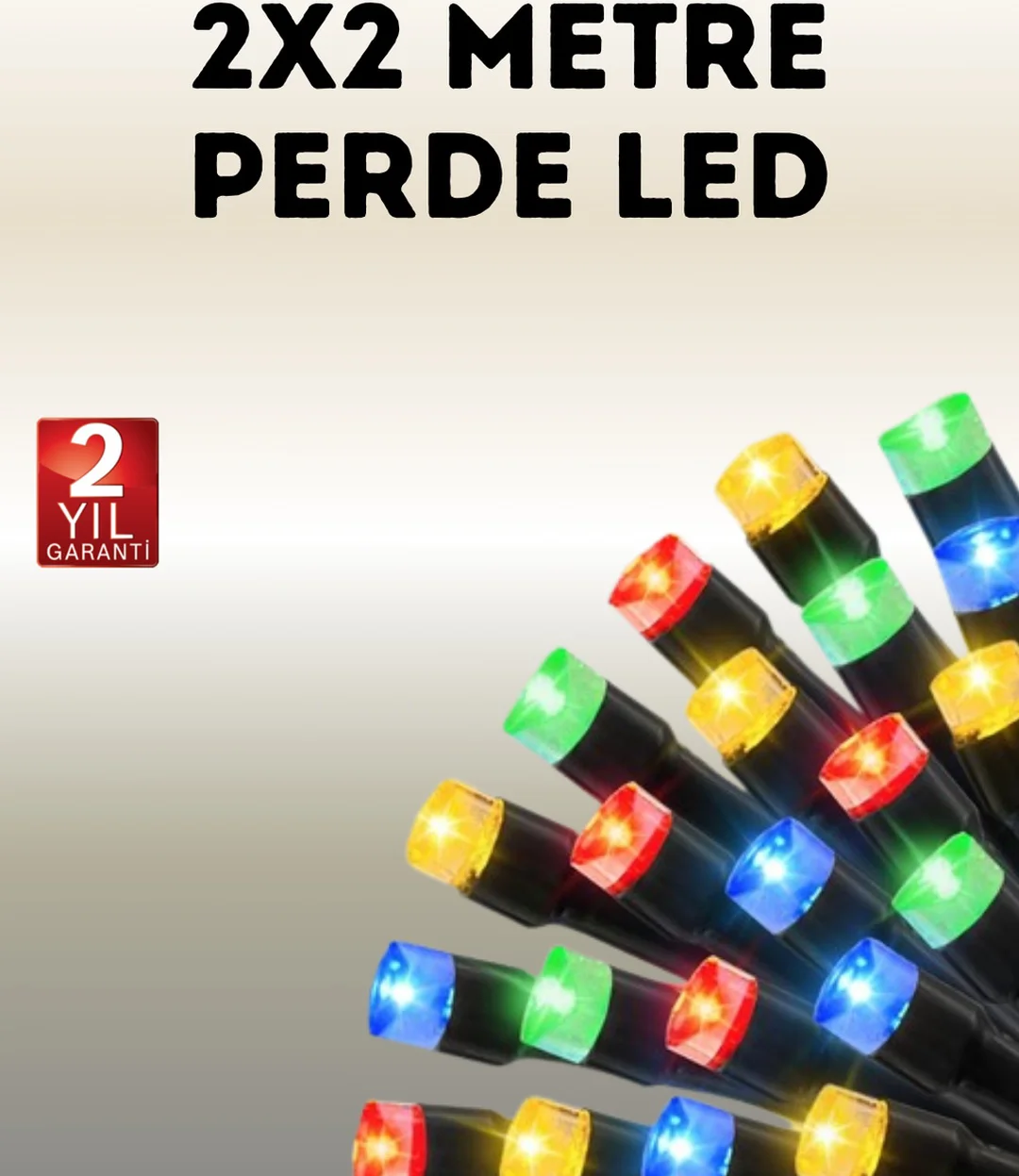 Taşınabilir Pil İle Çalışan Led Işık 2x2 Metre Perde Modeli - Lisinya Diğer
