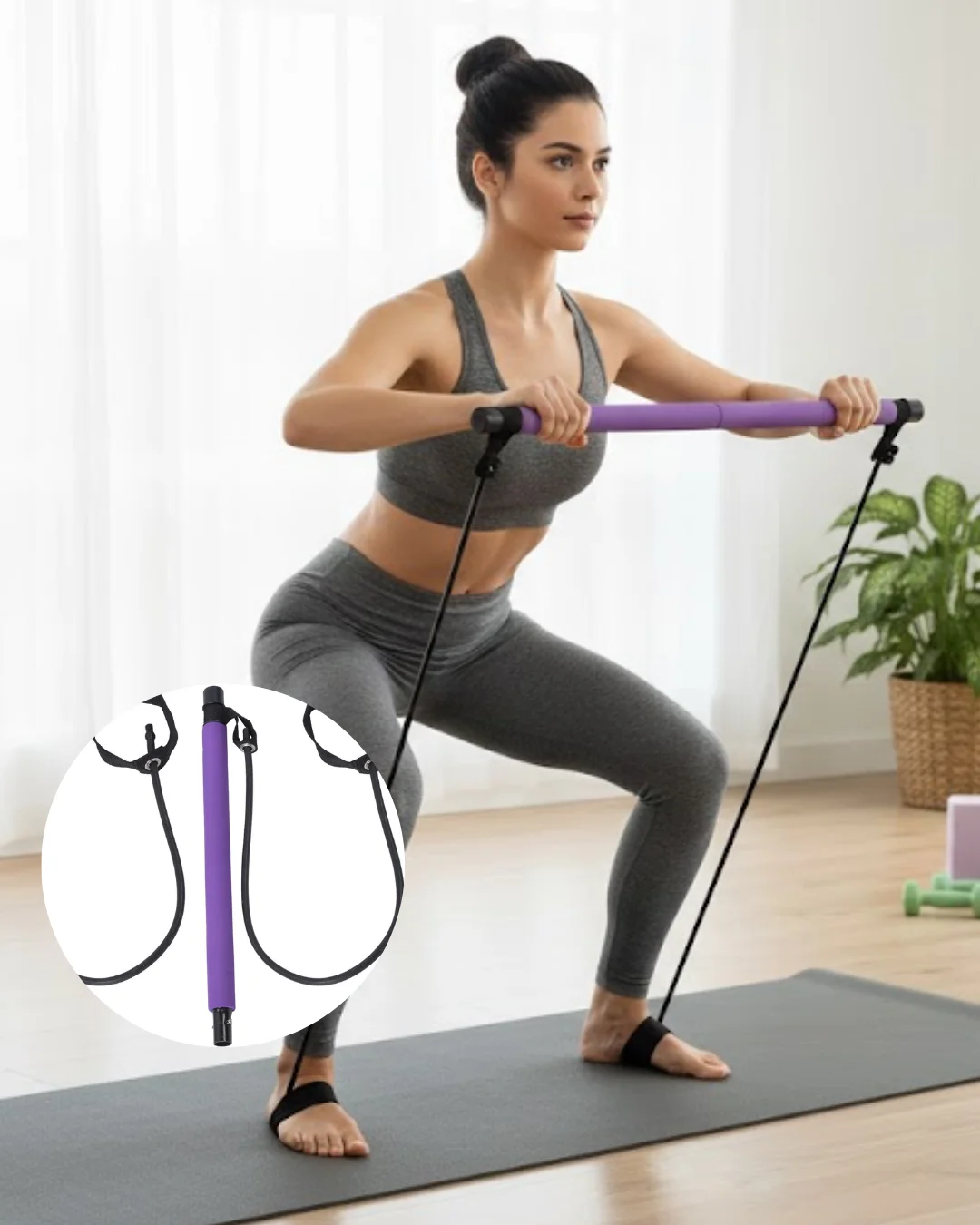 Taşınabilir Pilates Bar Ev Sporuna Uygun Hafif ve Dayanıklı Yapı Taşınabilir Pilates Bar Ev Sporuna Uygun Hafif ve Dayanıklı Yapı