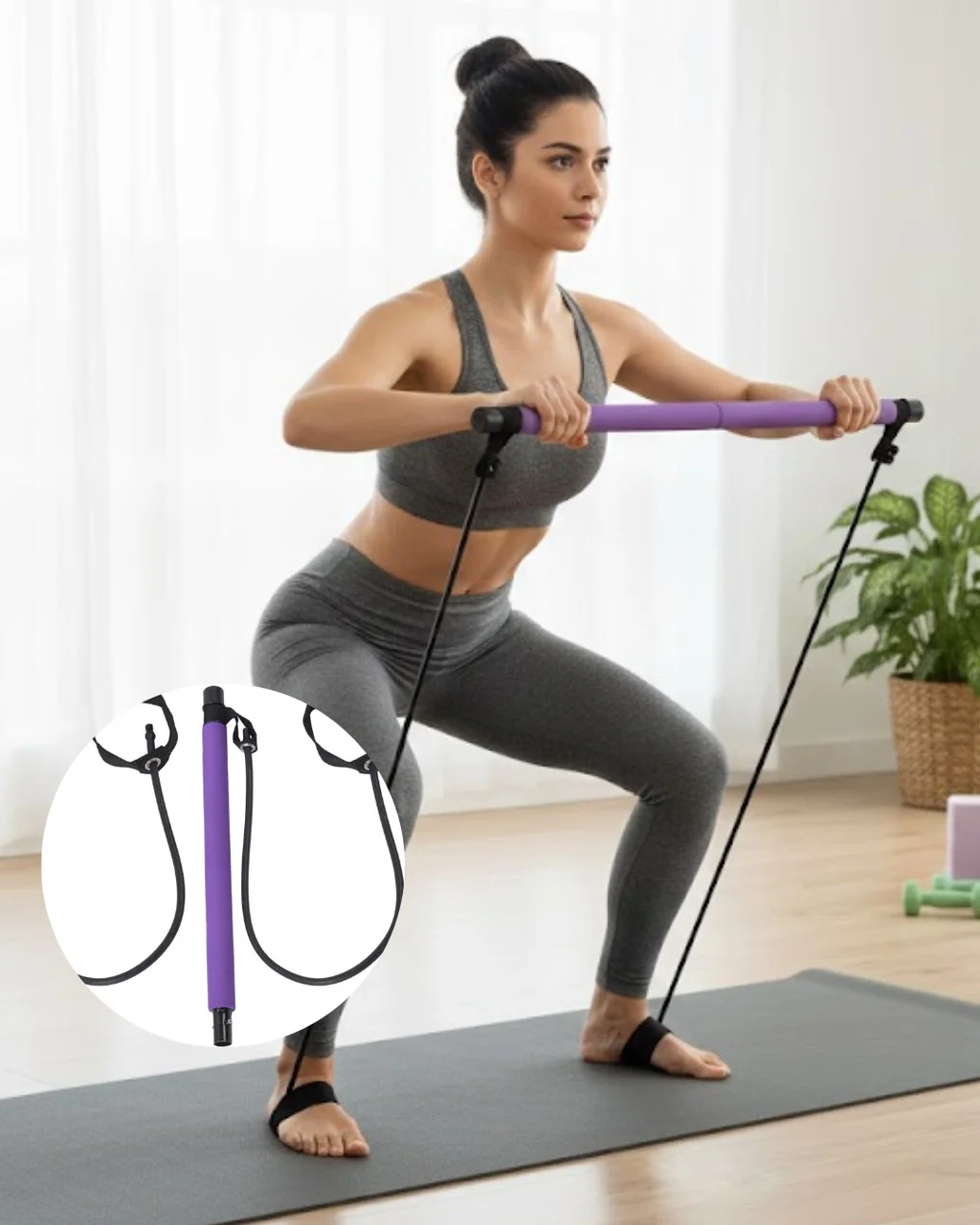 Taşınabilir Pilates Bar Ev Sporuna Uygun Hafif Ve Dayanıklı Yapı - Lisinya Diğer