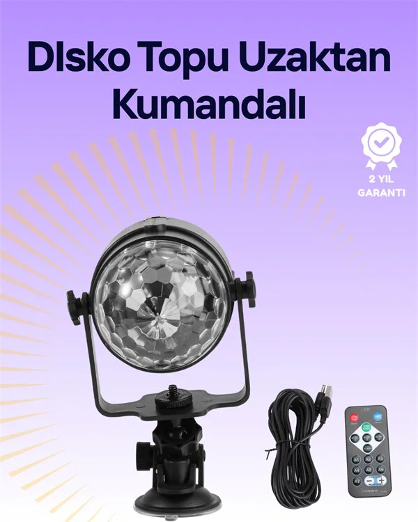 Taşınabilir Plastik Kristal LED Disko Işığı - 3W Enerji Tasarruflu Parti Işığı