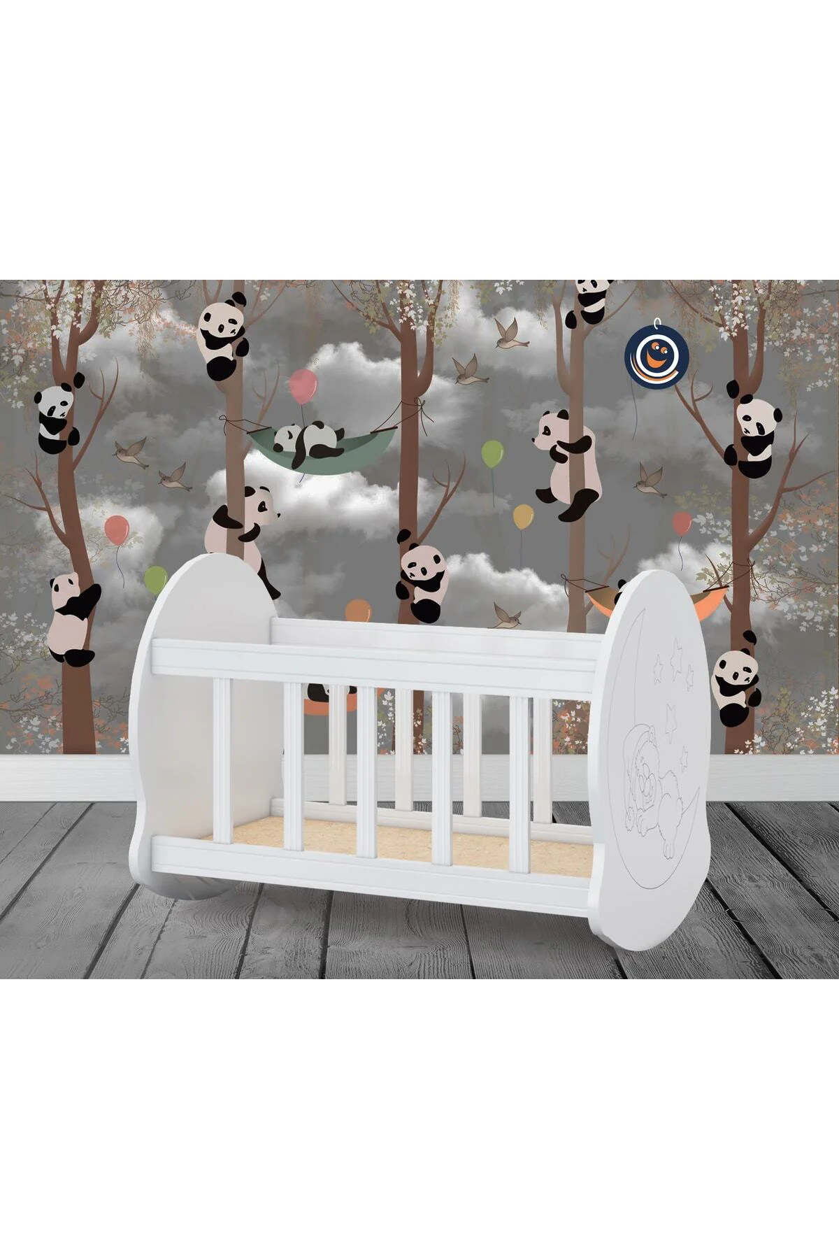 Taşınabilir Portatif Nostalji Sallanır Bebek Beşiği 40 X 80 Takım