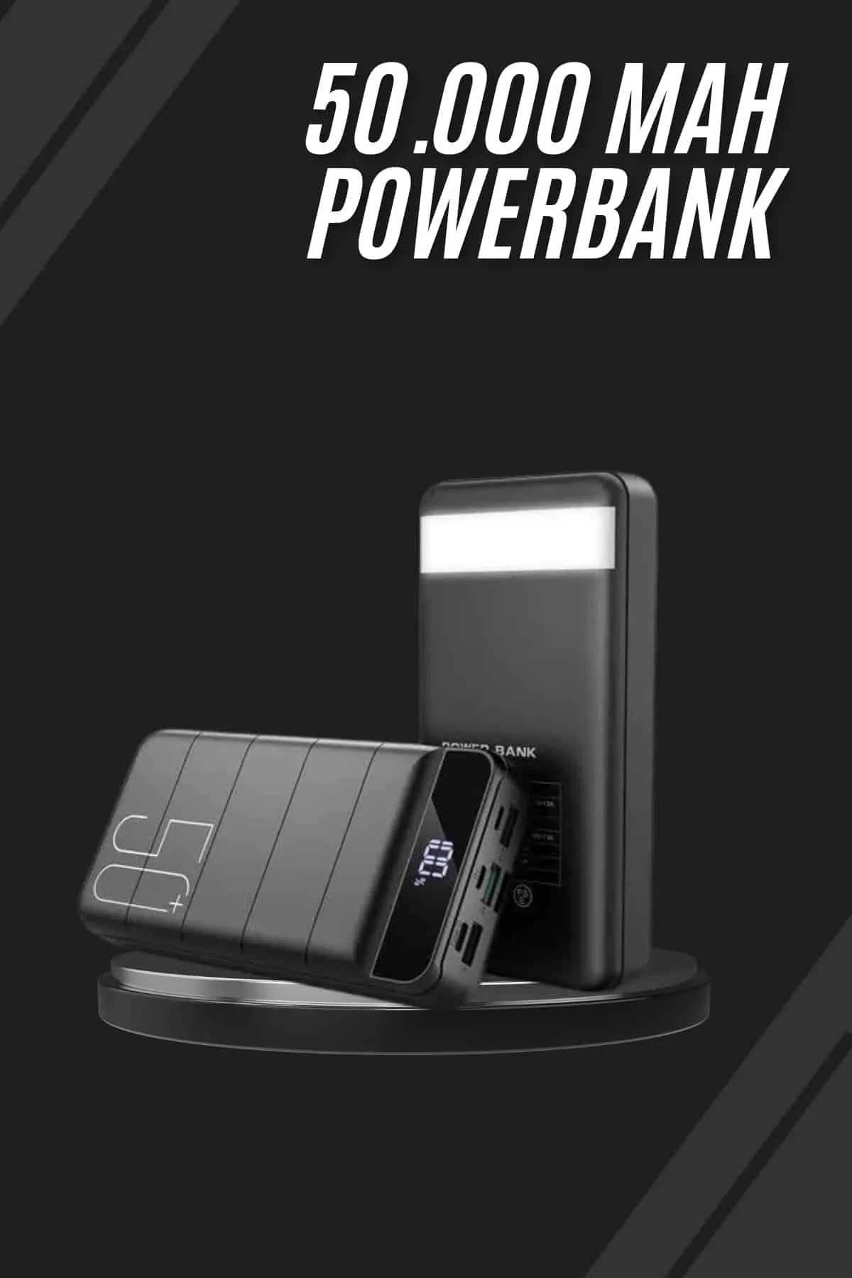 Taşınabilir Powerbank 50.000 mAh 4 Girişli Hızlı Şarj Led Gösterg