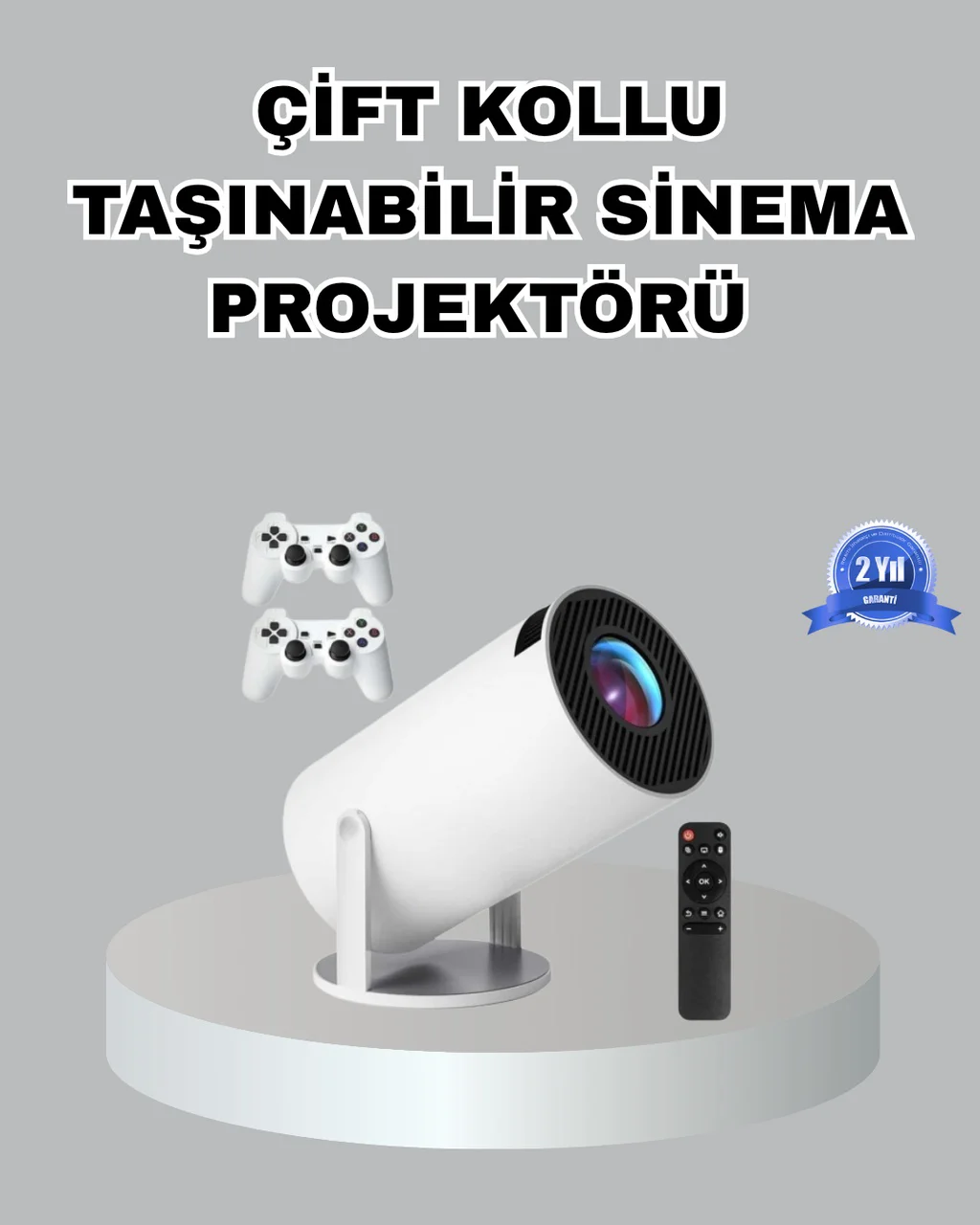 Taşınabilir Projeksiyon Cihazı 4k Destekli Wi-fi Kablosuz Ekran Yansıtma - Lisinya