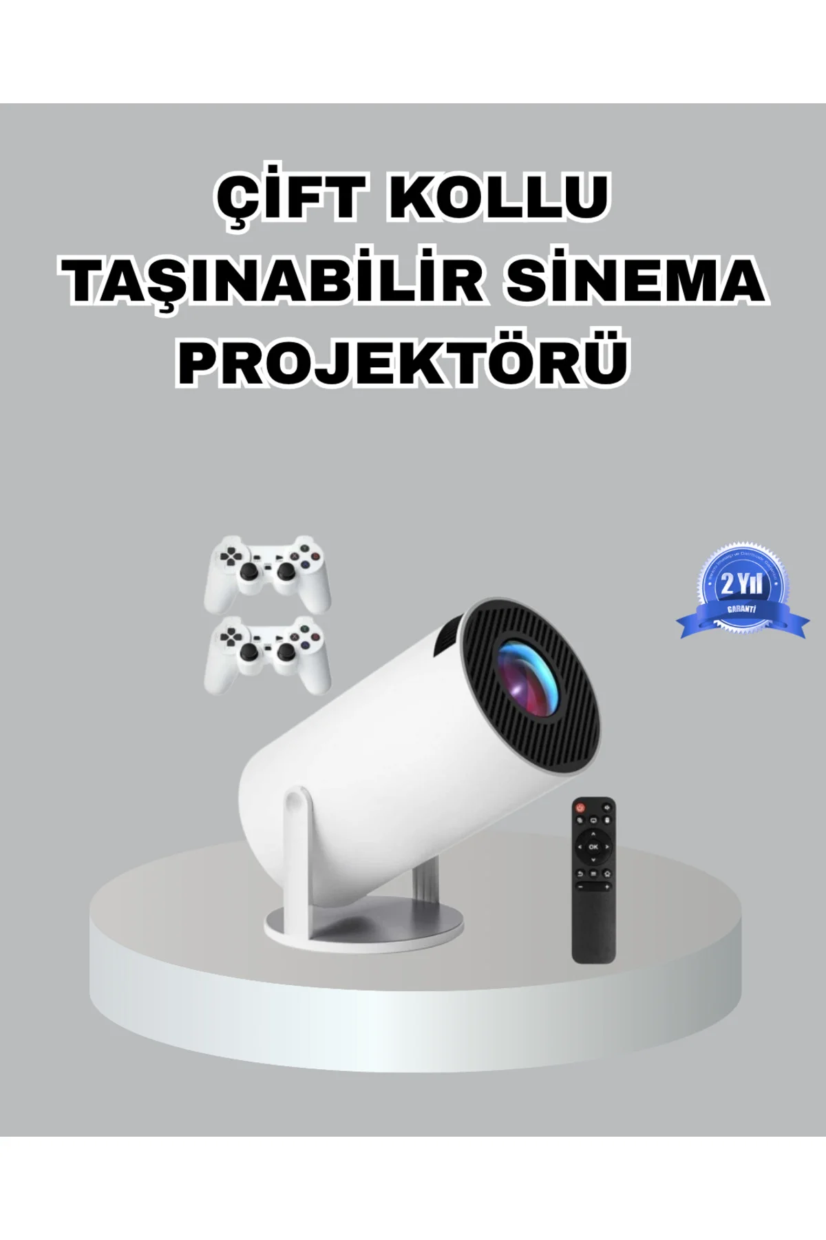 Taşınabilir Projeksiyon Cihazı 4K Destekli Wi-Fi Kablosuz Ekran Yansıtma