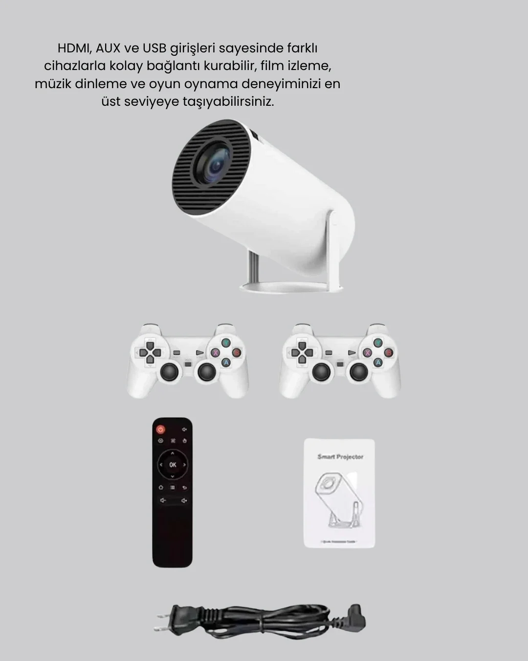Taşınabilir Projeksiyon Cihazı 4K Destekli Wi-Fi Kablosuz Ekran Yansıtma Taşınabilir Projeksiyon Cihazı 4K Destekli Wi-Fi Kablosuz Ekran Yansıtma