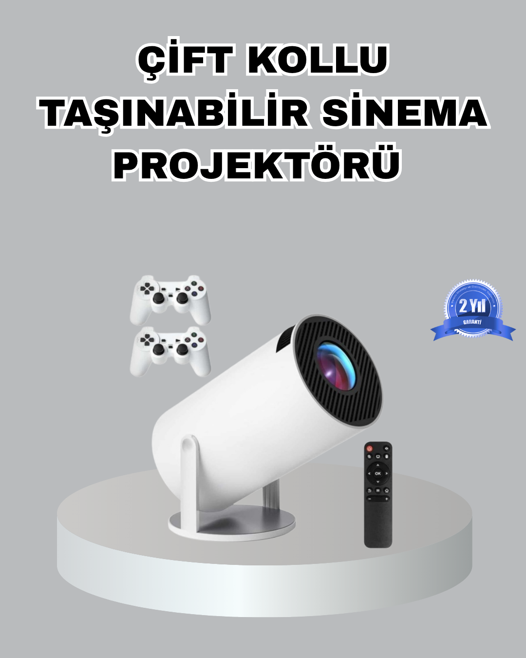 Taşınabilir Projeksiyon Cihazı 4K Destekli Wi-Fi Kablosuz Ekran Y
