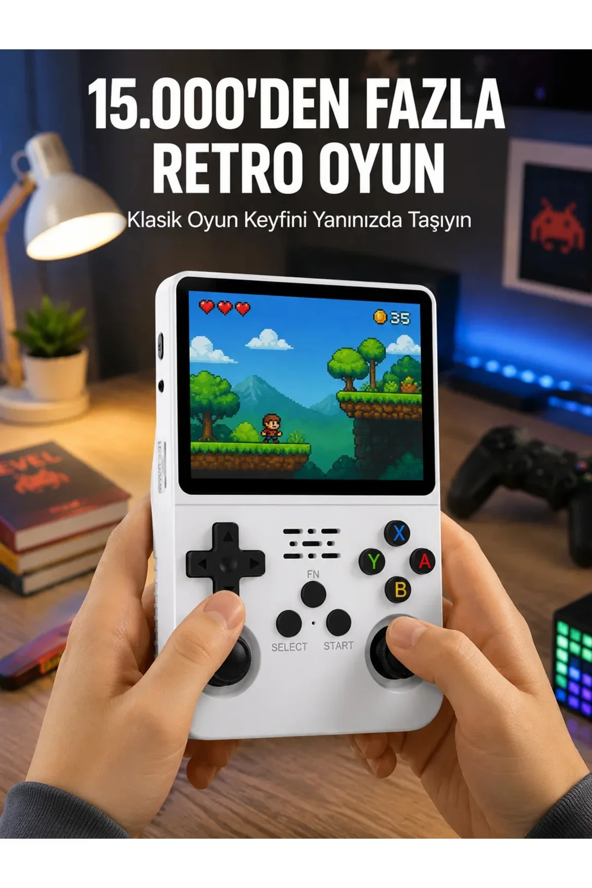 Taşınabilir Retro Oyun Konsolu Geniş Ekran ve Çoklu Emülatör Desteği Yeni Nesil