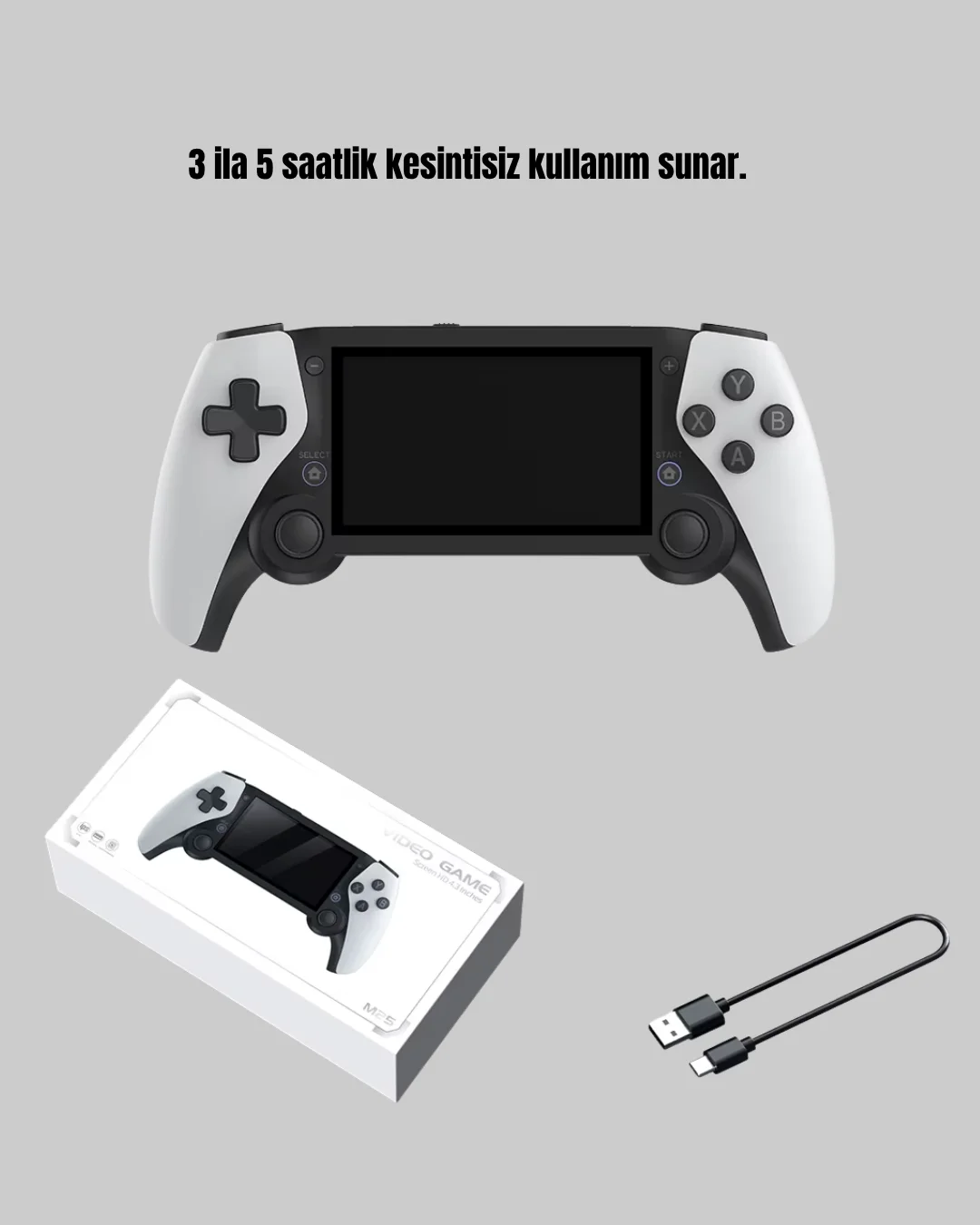 Taşınabilir Retro Oyun Konsolu – 4.3 İnç Ekran, 64 GB Hafıza ve K