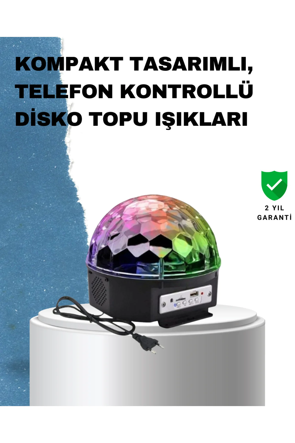 Taşınabilir RGB Disko Topu Bluetooth ve Uzaktan Kumanda Özellikli