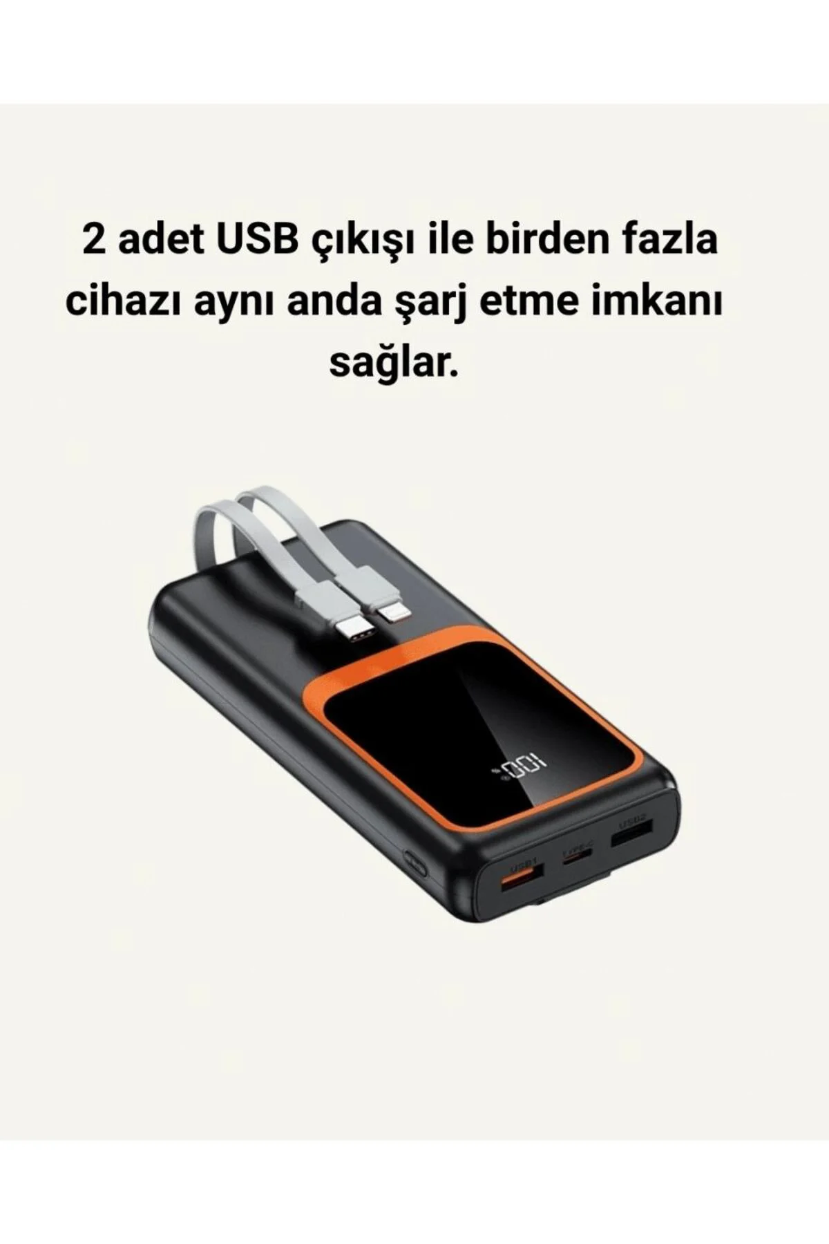 Taşınabilir Şarj Cihazı 20000 Mah | 22.5w Hızlı Şarj + Dijital Ek