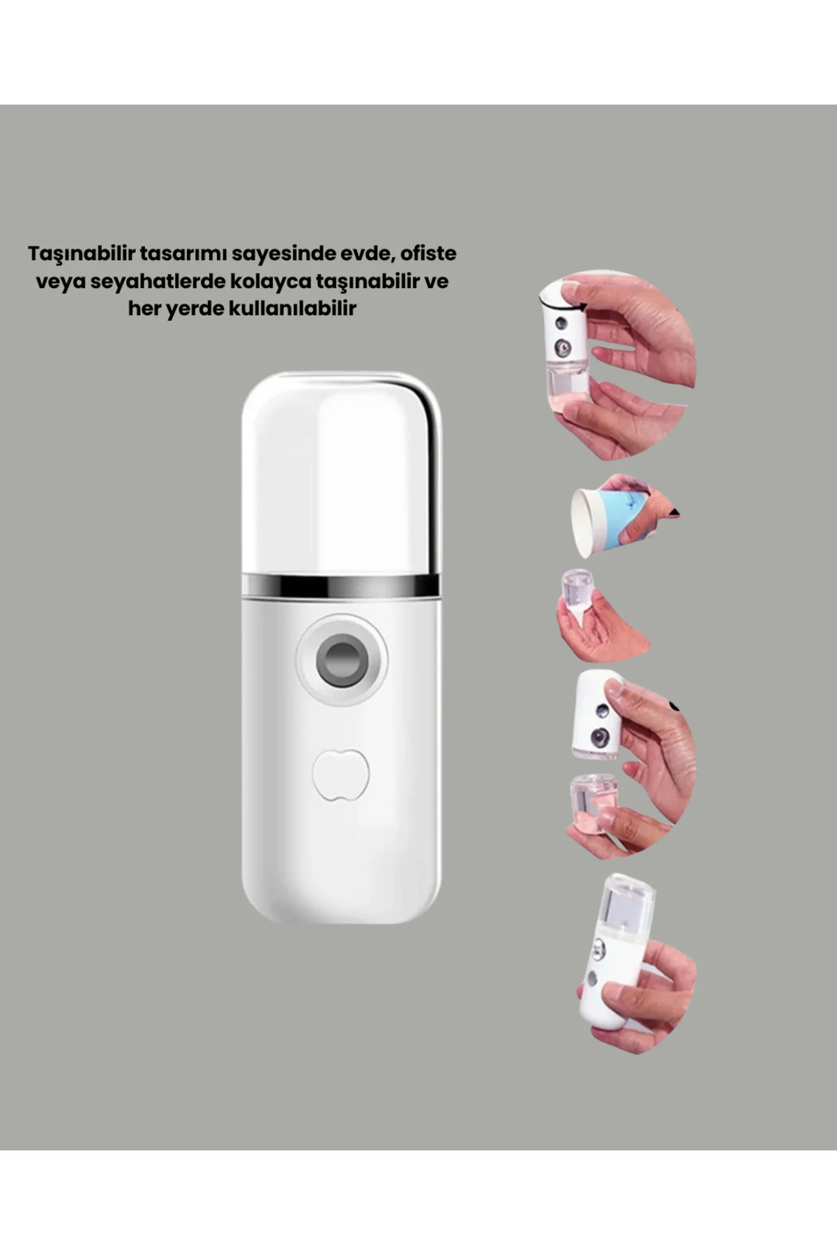 Taşınabilir Şarjlı Buhar Nemlendirici – Kablosuz Akıllı Pro Teknolojili Mini Cilt ve Ortam Nemlendir