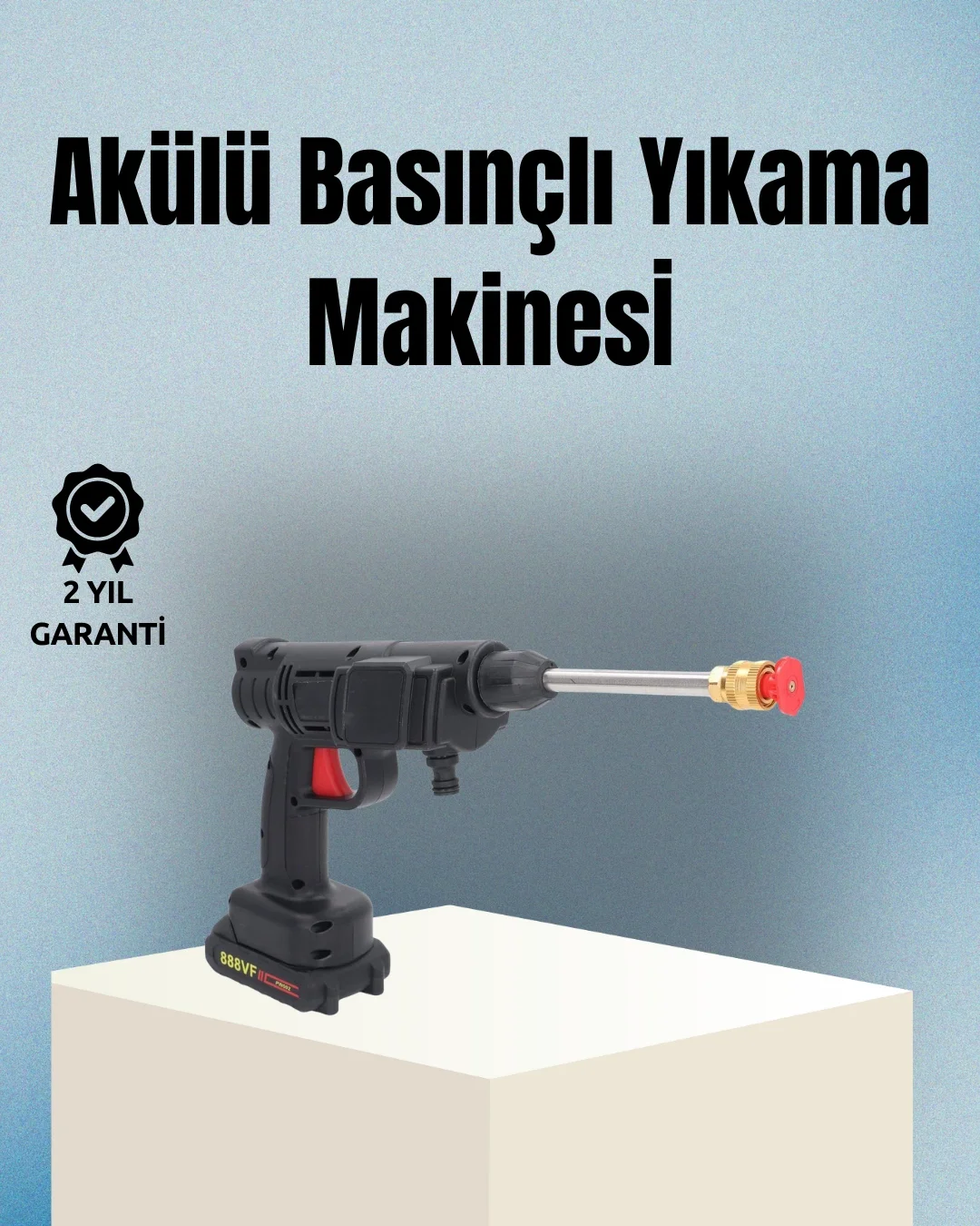 Taşınabilir Şarjlı Basınçlı Yıkama Tabancası Köpük Aparatlı Taşınabilir Şarjlı Basınçlı Yıkama Tabancası Köpük Aparatlı