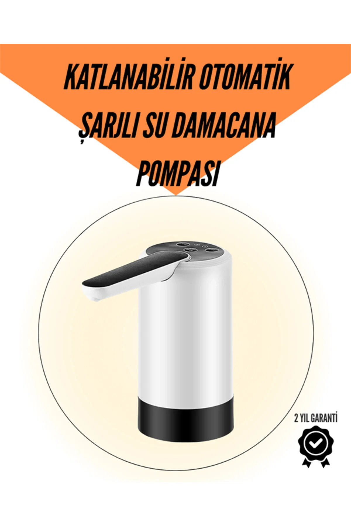 Taşınabilir Şarjlı Damacana Su Pompası Hijyenik Tasarım