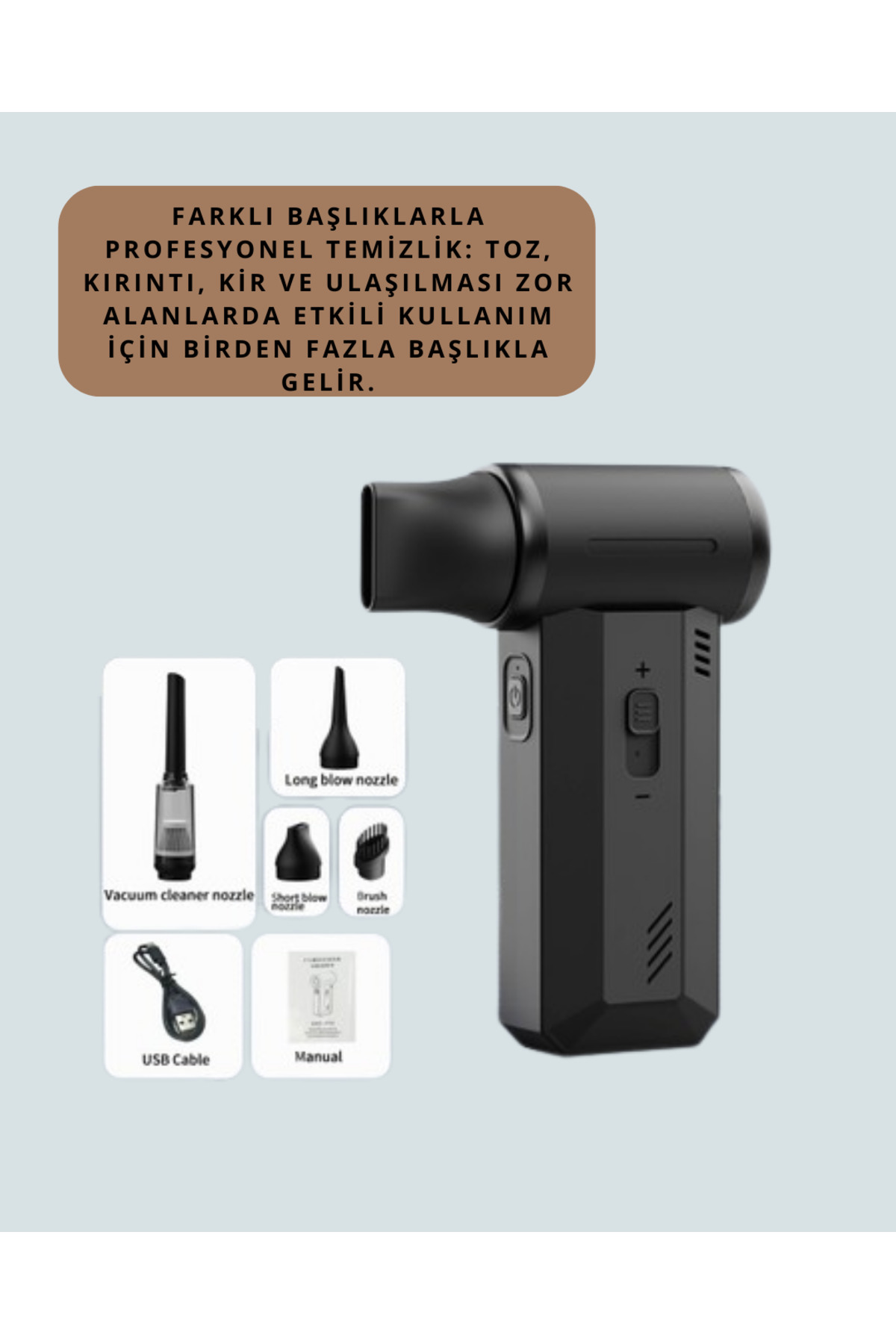 Taşınabilir Şarjlı Güçlü Hava Üfleme Aleti Çok Yönlü Kullanım - L