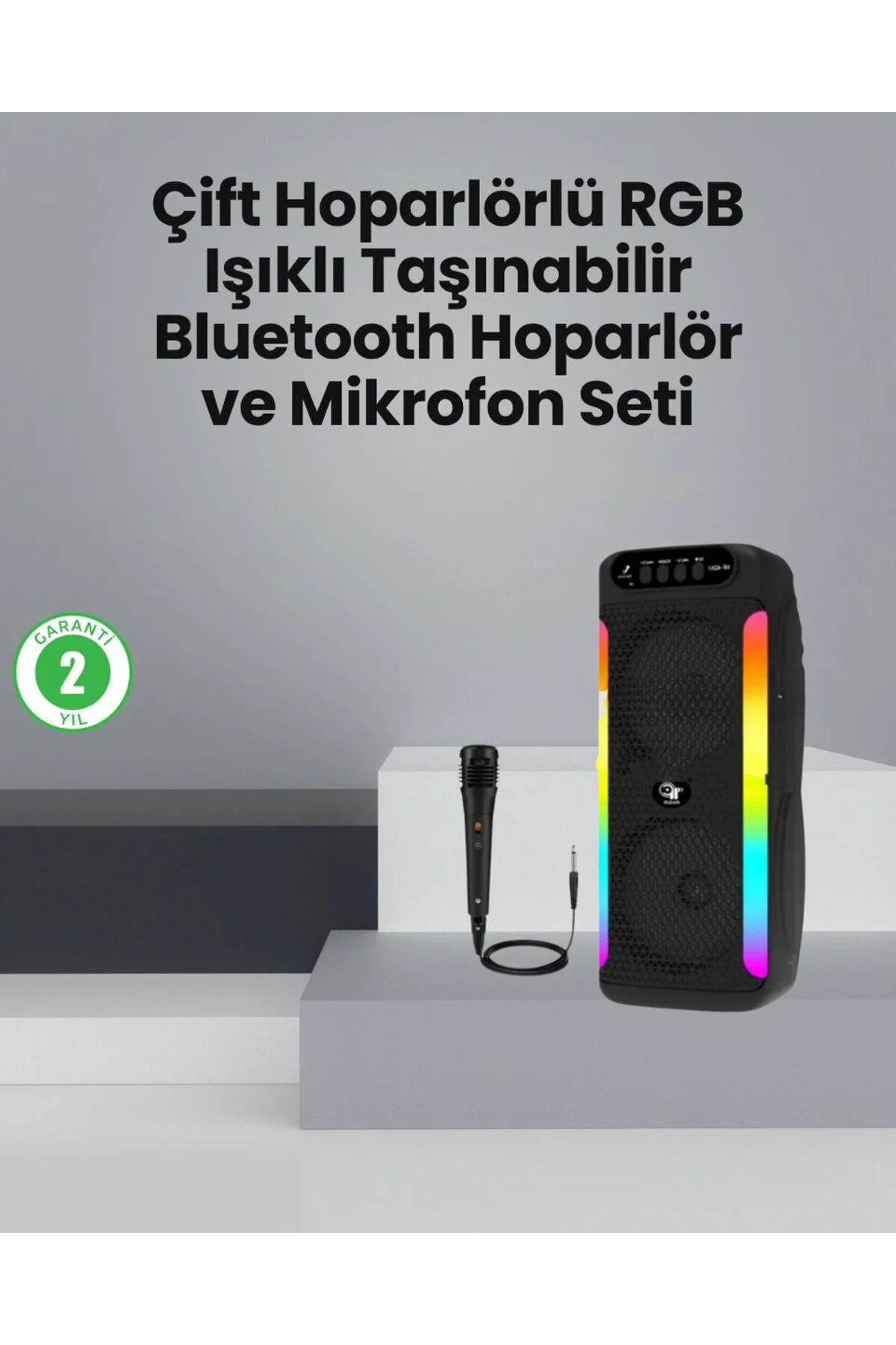 Taşınabilir Şarjlı Hoparlör USB SD Kart AUX Girişli - ayr6071-6903