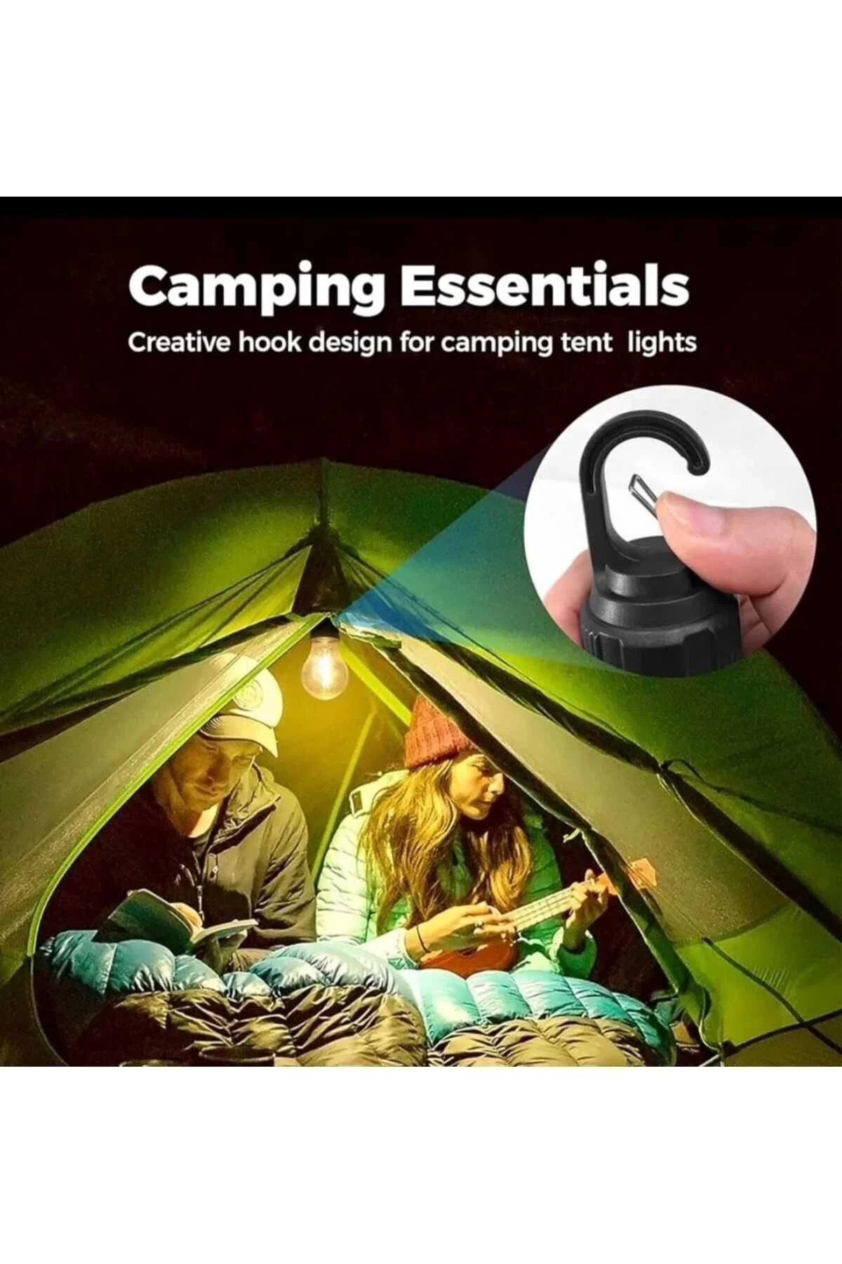 Taşınabilir Şarjlı Led Ampül Outdoor Kamp Bahçe Lambası 10W Askıl