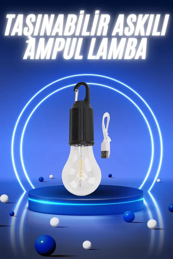 Taşınabilir Şarjlı Led Ampul Askılı Lamba Kamp Bahçe Lambası Taşınabilir Şarjlı Led Ampul Askılı Lamba Kamp Bahçe Lambası
