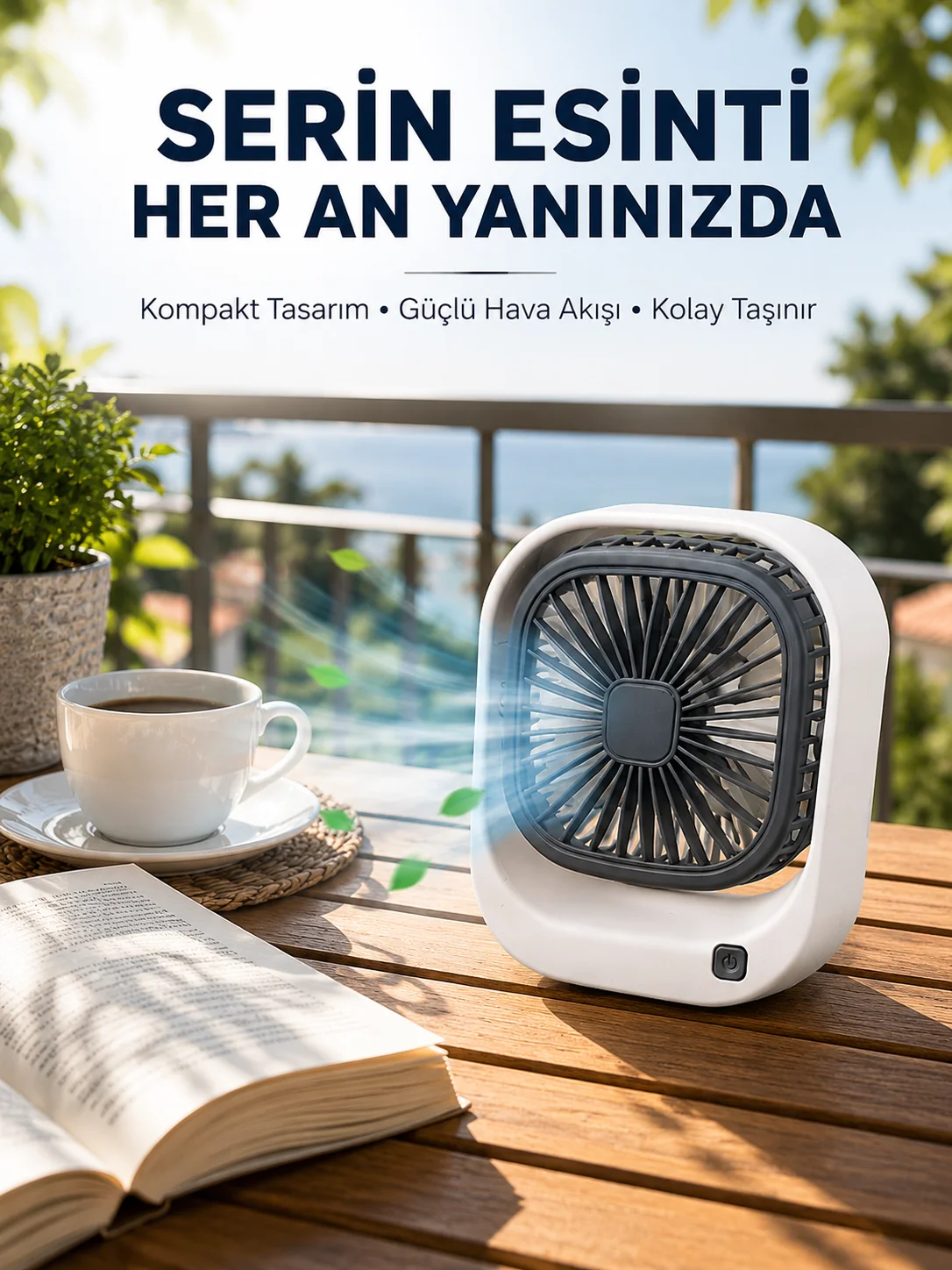 Taşınabilir Şarjlı Masa Fanı Sessiz ve Güçlü Fan Sistemli
