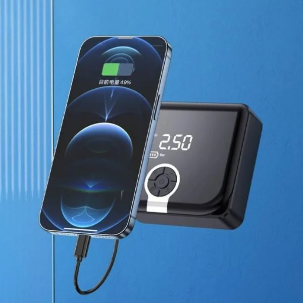 Taşınabilir Şarjlı Powerbank Hava Kompresörü 4000mAh Dijital Ekra