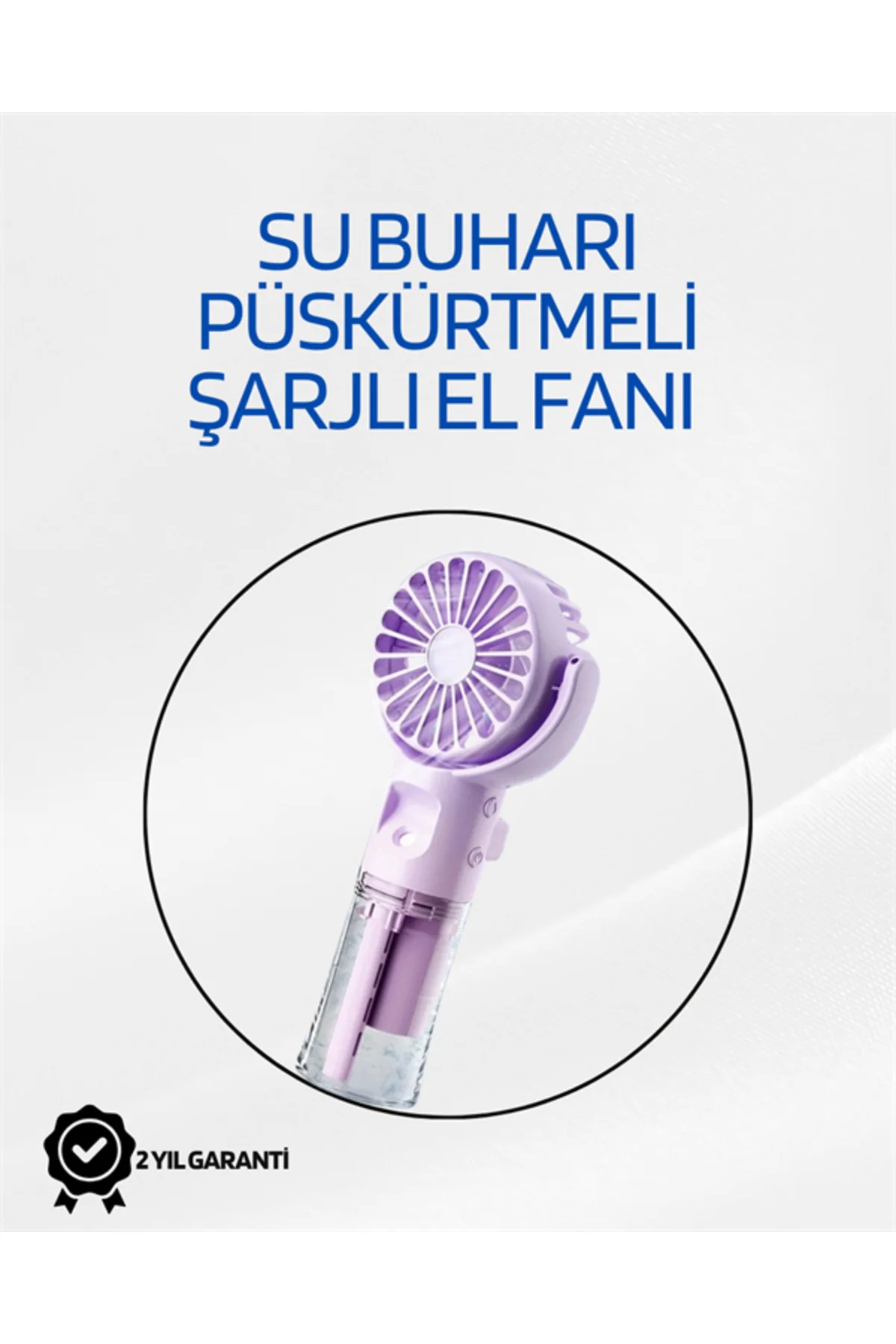 Taşınabilir Şarjlı Su Sisi Püskürtmeli Mini El Fanı – 4 Hız Ayarı