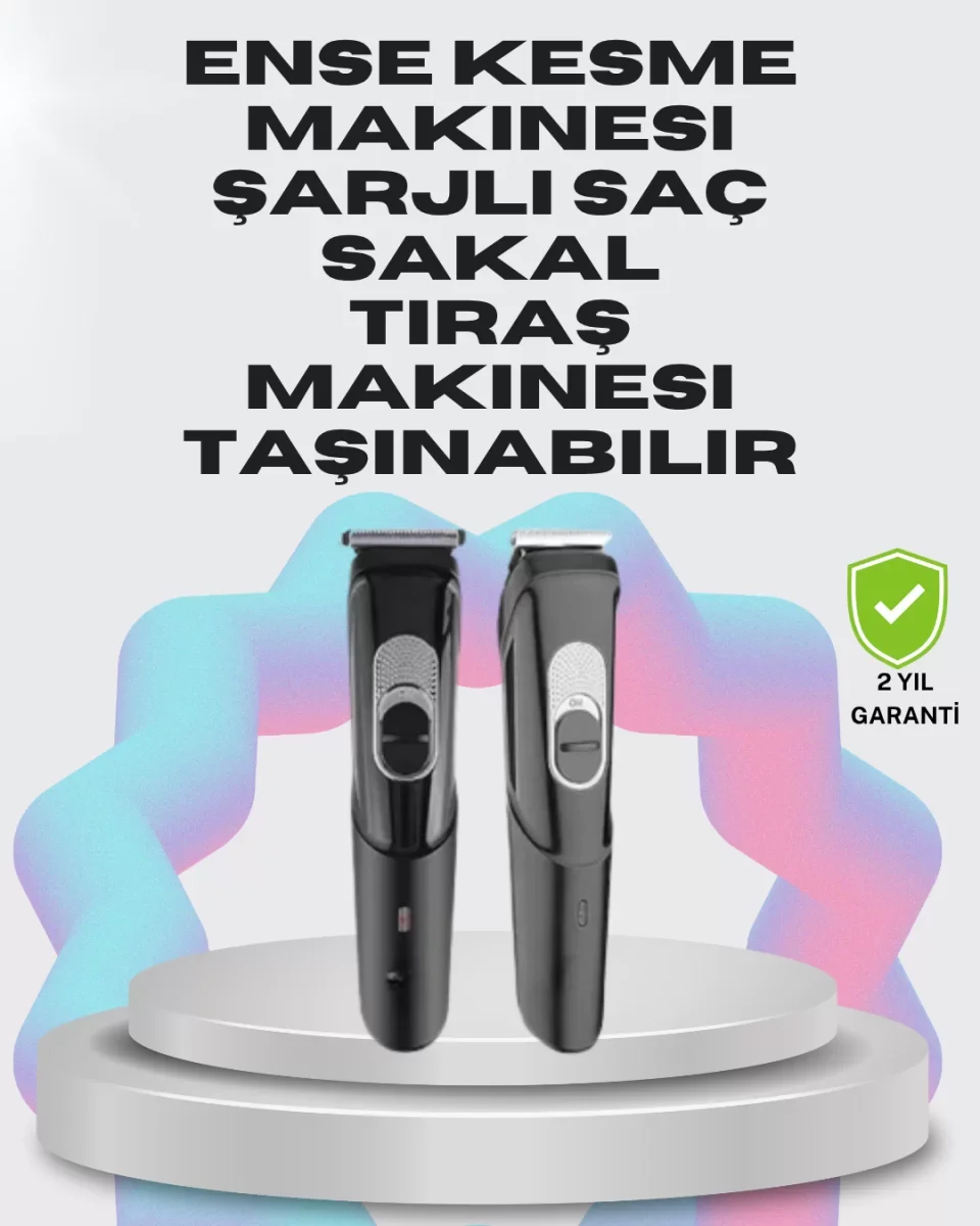 Taşınabilir Şarjlı Saç Sakal Tıraş Makinesi – 3 Taraklı, Sessiz v