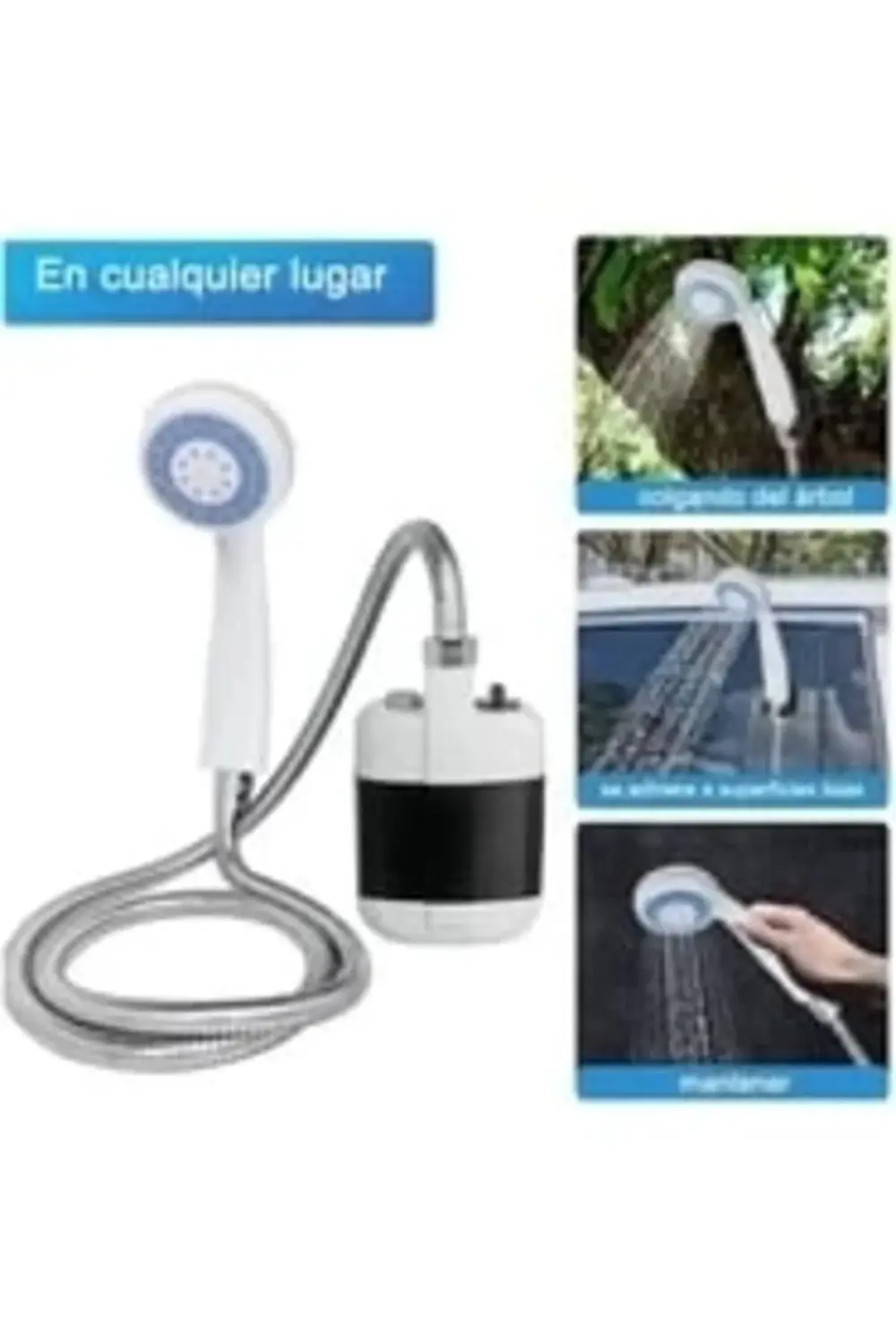 Taşınabilir Şarjlı Seyyar Duş Seti ( Pompa - Hortum - Duş Başlığı