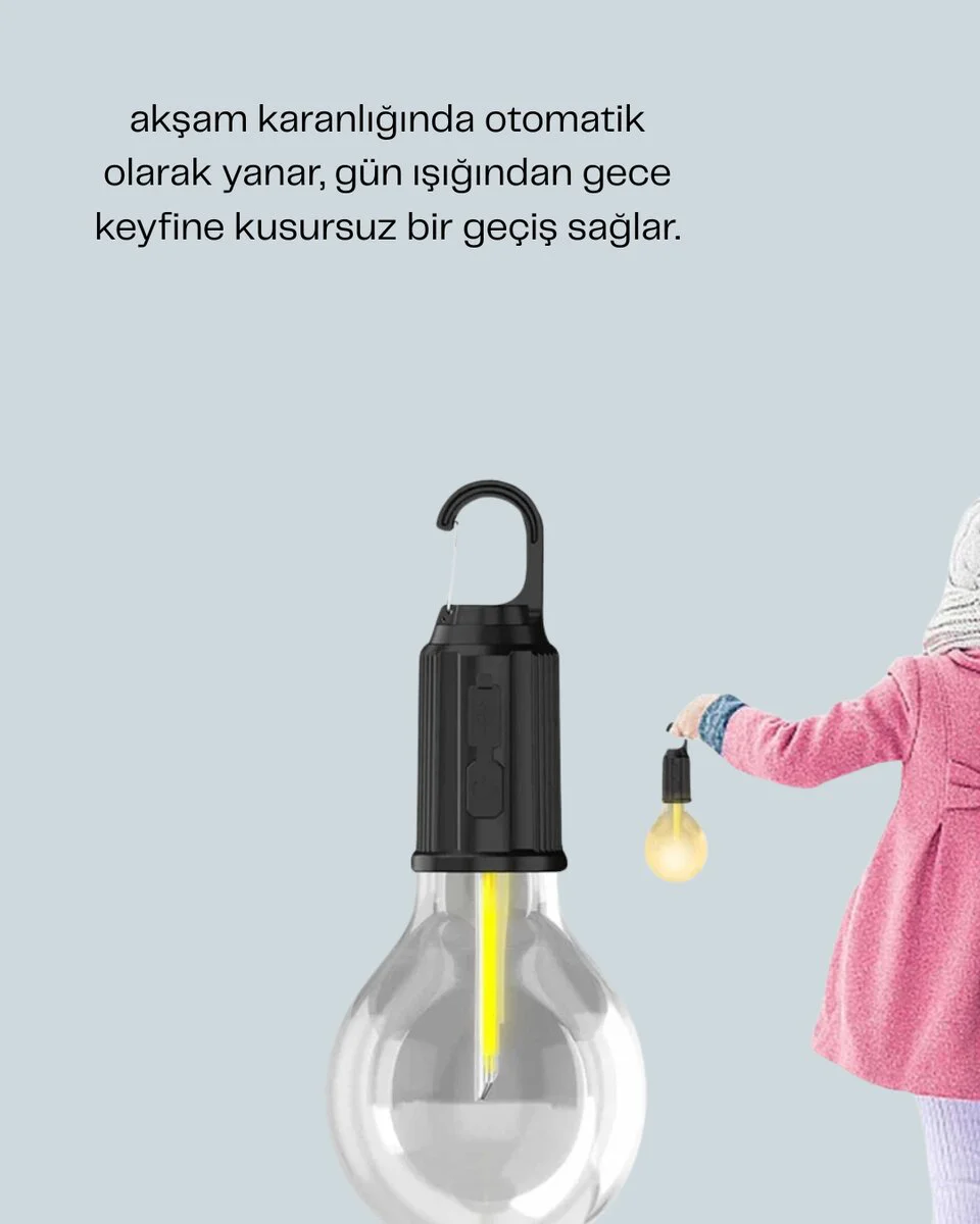 Taşınabilir Sıcak Işık Yayan Kamp Lambası