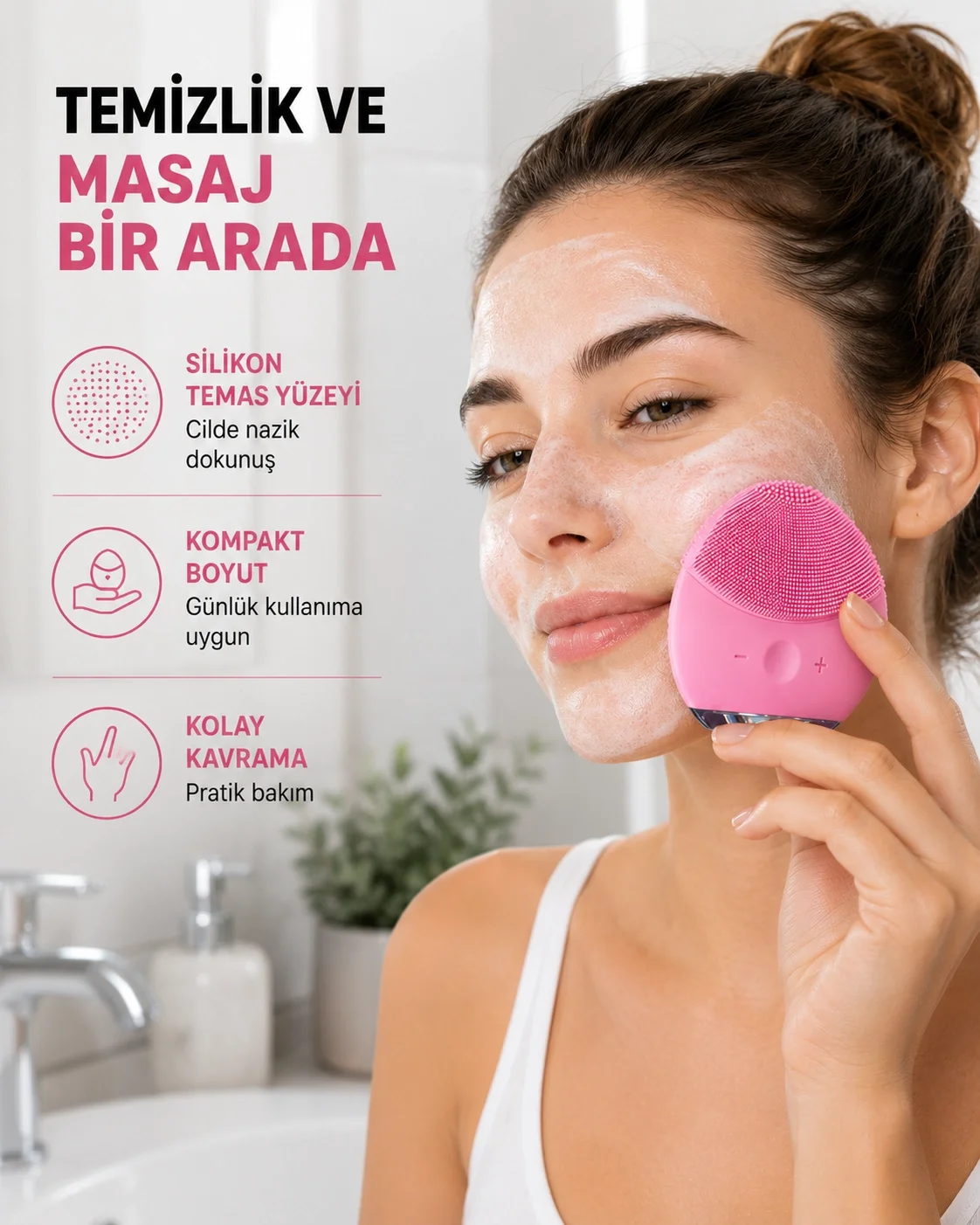 Taşınabilir Silikon Masaj Aleti – Derin Temizlik, Yüz ve El Kullanımına Uygun Yeni Nesil Taşınabilir Silikon Masaj Aleti – Derin Temizlik, Yüz ve El Kullanımına Uygun Yeni Nesil