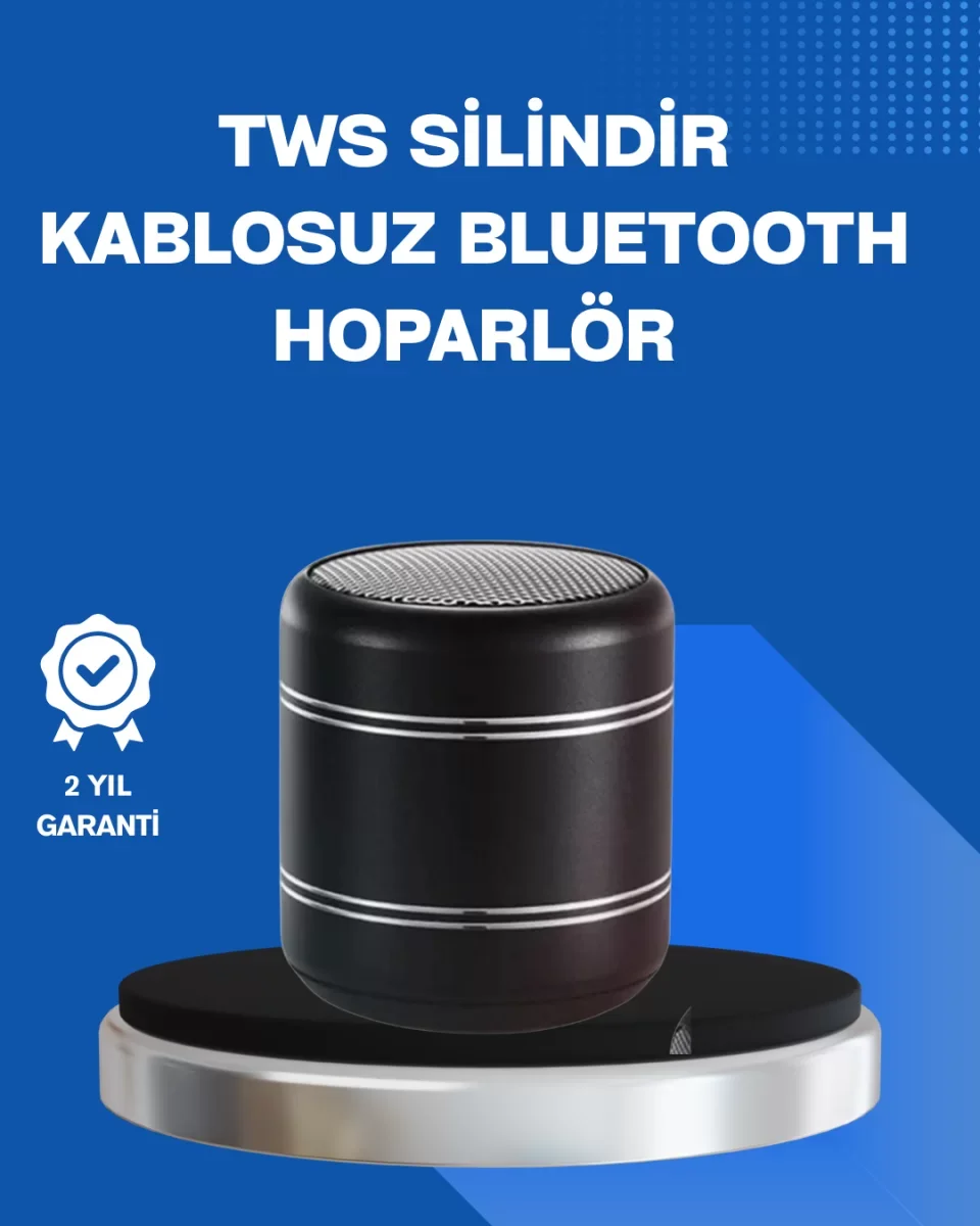 Taşınabilir Silindir Tasarım Bluetooth 5.0 Hoparlör Yüksek Bas Pe