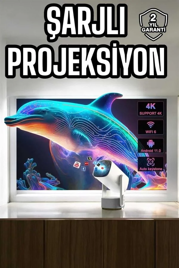 Taşınabilir Sinema Oyun Projektörü Akıllı Projeksiyon Android 11 Yeni Nesil Taşınabilir Sinema Oyun Projektörü Akıllı Projeksiyon Android 11 Yeni Nesil