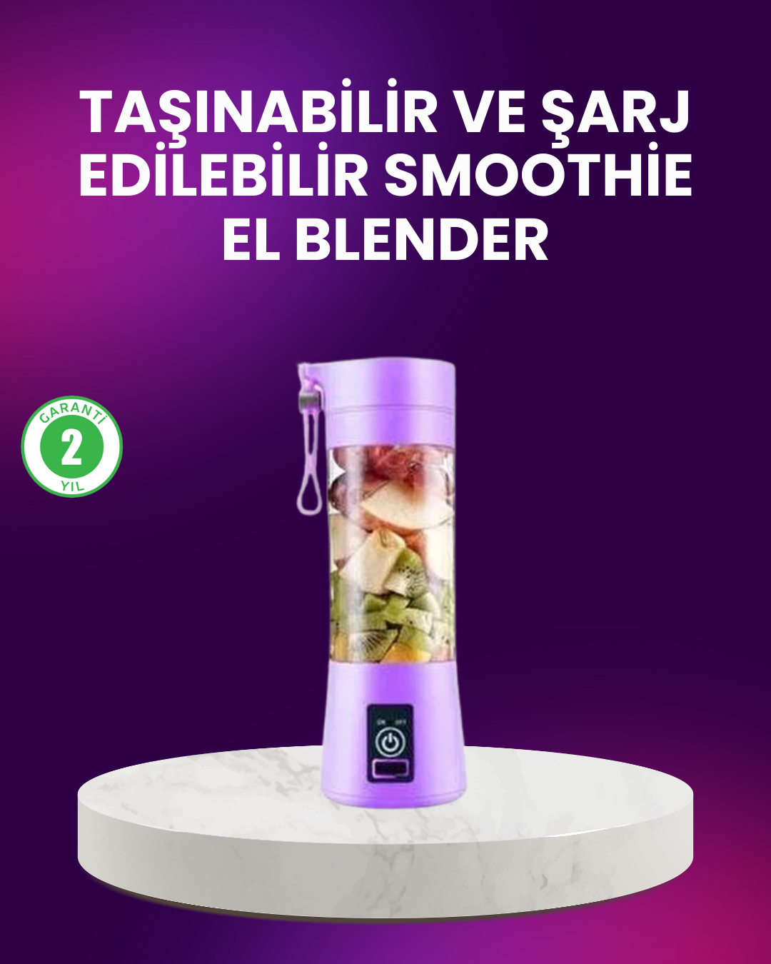Taşınabilir Şişe Blender 380ml Şarjlı Spor Smoothie Shake Karıştı
