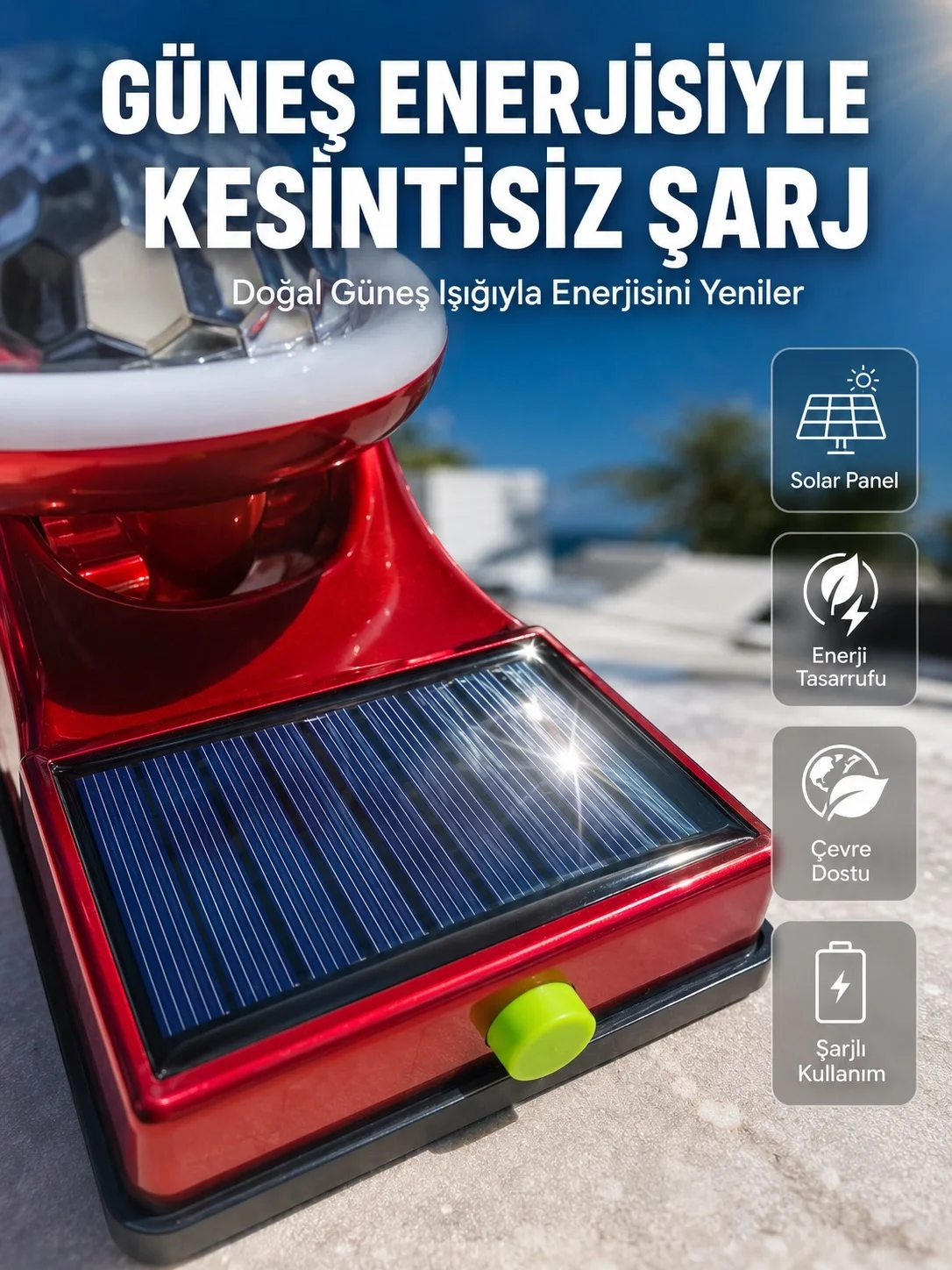 Taşınabilir Solar LED Parti Lambası USB Şarjlı Renkli Dekoratif Aydınlatma