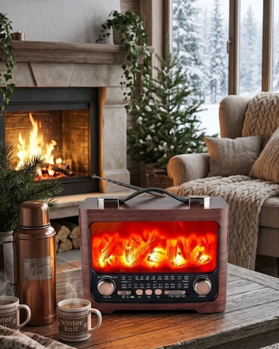 Taşınabilir Şömine Efektli Bluetooth Hoparlör FM Radyo LED Işıklı Müzik Çalar Taşınabilir Şömine Efektli Bluetooth Hoparlör FM Radyo LED Işıklı Müzik Çalar