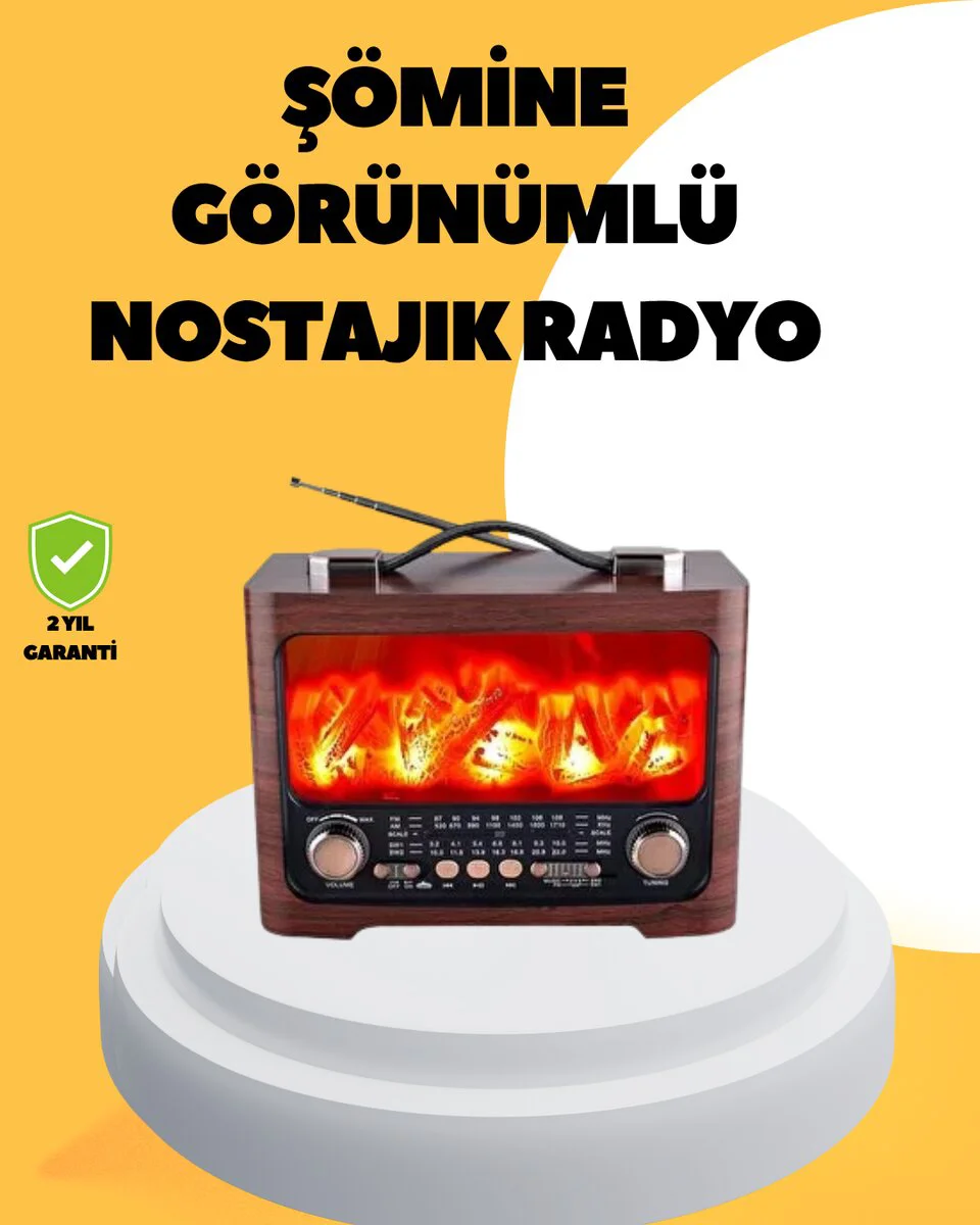 Taşınabilir Şömine Görünümlü Bluetooth Hoparlör – Solar Şarjlı, Alev Işıklı ve 7W Ses Performansı