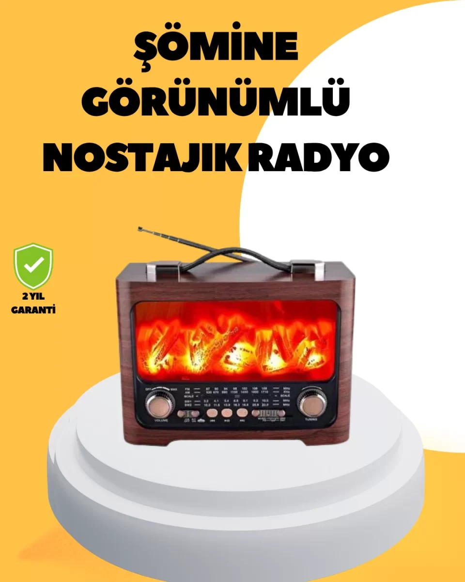 Taşınabilir Şömine Görünümlü Bluetooth Hoparlör – Solar Şarjlı, A