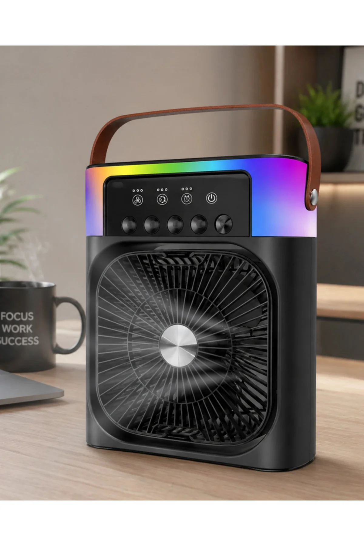 Taşınabilir Sprey Fan RGB Işıklı Mini Klima Soğutucu Nemlendirici
