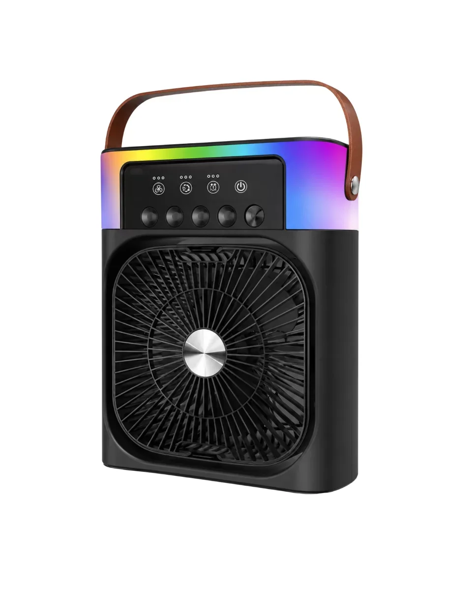 Taşınabilir Sprey Fan RGB Işıklı Mini Klima Soğutucu Nemlendirici – 3 Hızlı Mod, USB Şarjlı ve Sessiz İşlemeli