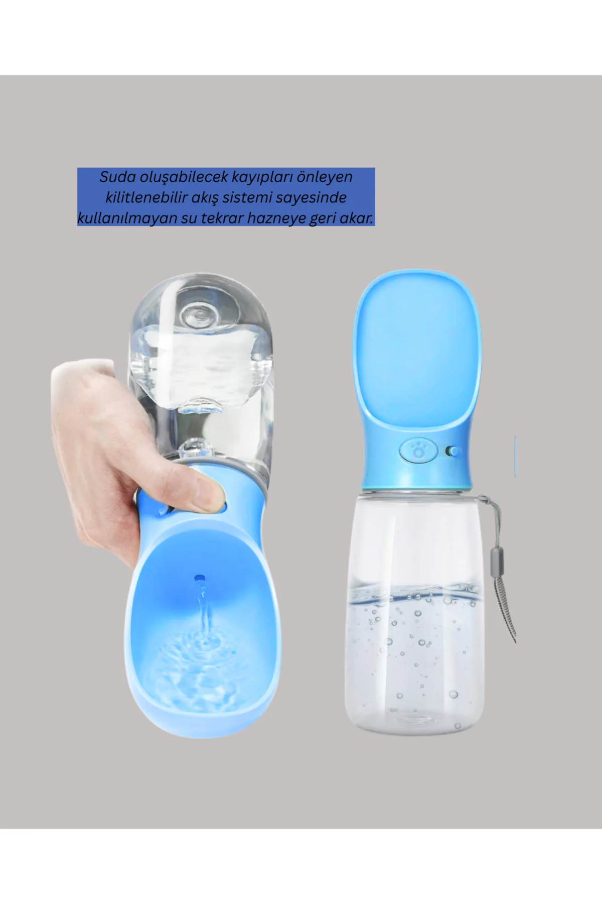 Taşınabilir Su Tasarruflu Köpek ve Kedi Su Şişesi Tek Elle Kullan