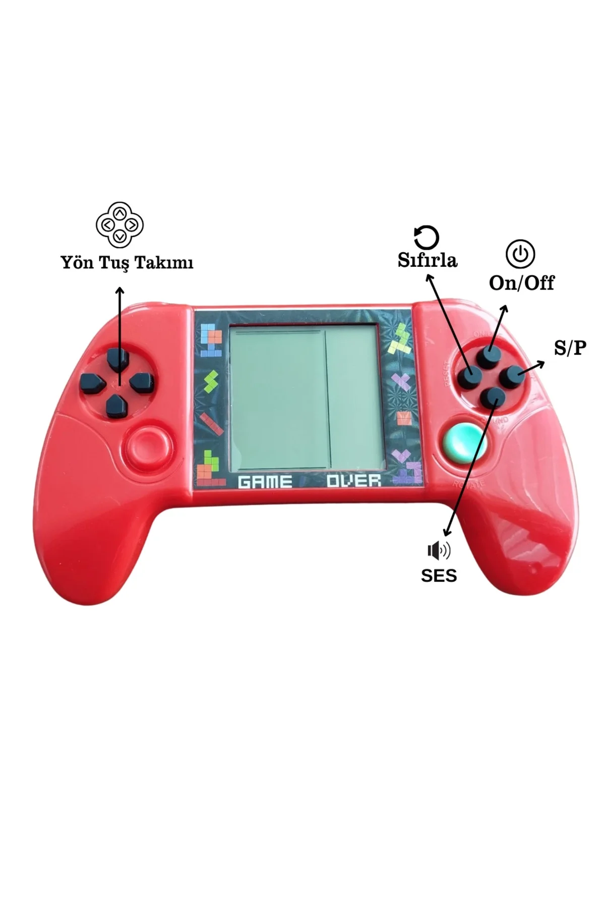 Taşınabilir Tetris Oyun Konsolu Renkli Retro Oyun Aleti Çocuklar İçin Eğlenceli Mini Konsol