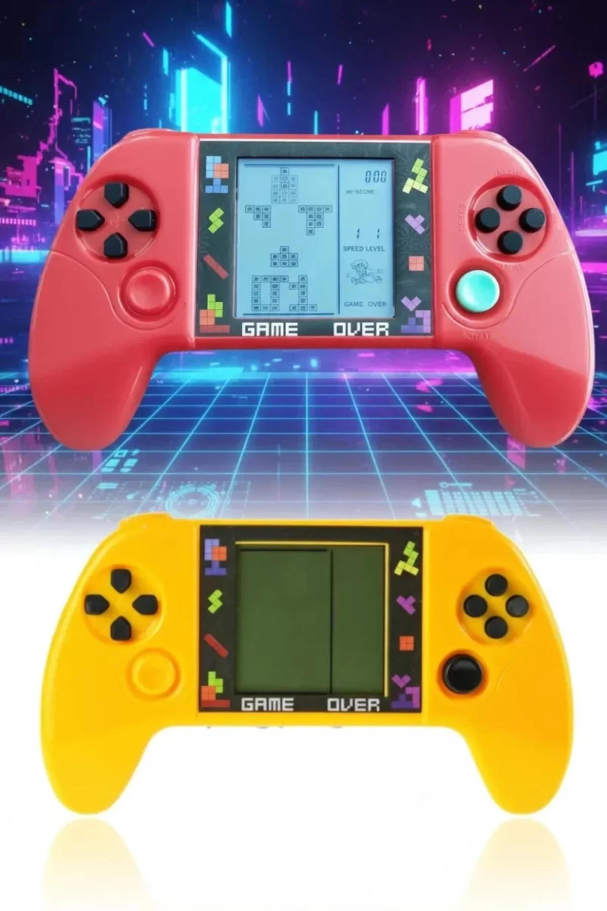 Taşınabilir Tetris Oyun Konsolu Renkli Retro Oyun Aleti Çocuklar Taşınabilir Tetris Oyun Konsolu Renkli Retro Oyun Aleti Çocuklar