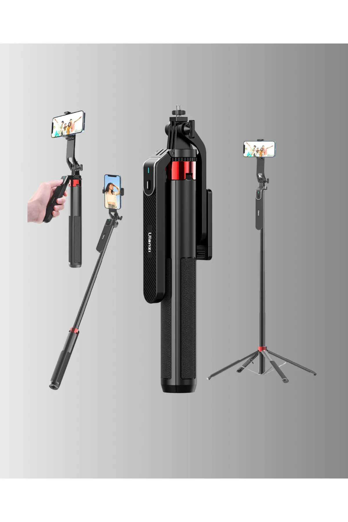 Taşınabilir Tripod ve Selfie Çubuğu Vlog ve Video Çekimi - Lisiny
