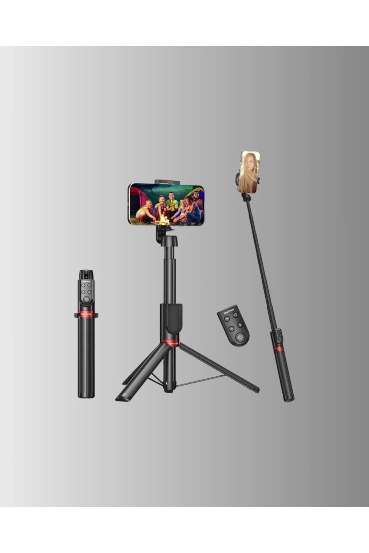 Taşınabilir Tripod Ve Selfie Çubuğu Vlog Ve Video Çekimi