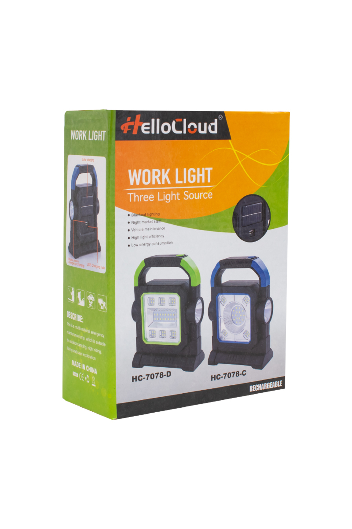 Taşınabilir Tutma Saplı Beyaz Led Işıklı Solar Güneşten Şarjlı La