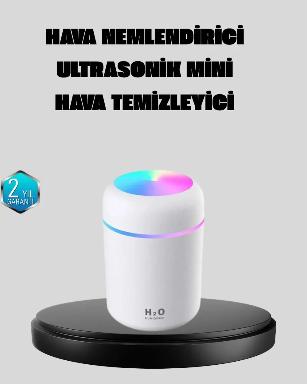 Taşınabilir USB Mini Nemlendirici – LED Aydınlatmalı, Çift Püskür